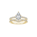1ct Pear Wave Stack Ring (2-Piece)