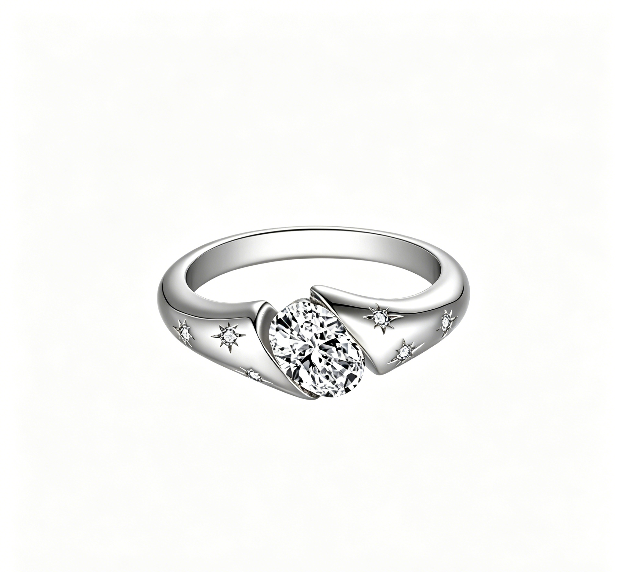 0.5ct Oval Star Ring