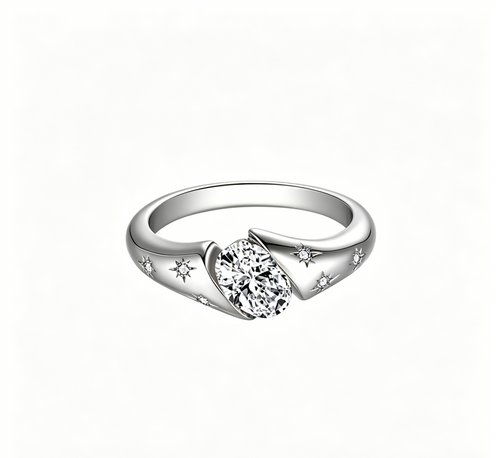 0.5ct Oval Star Ring