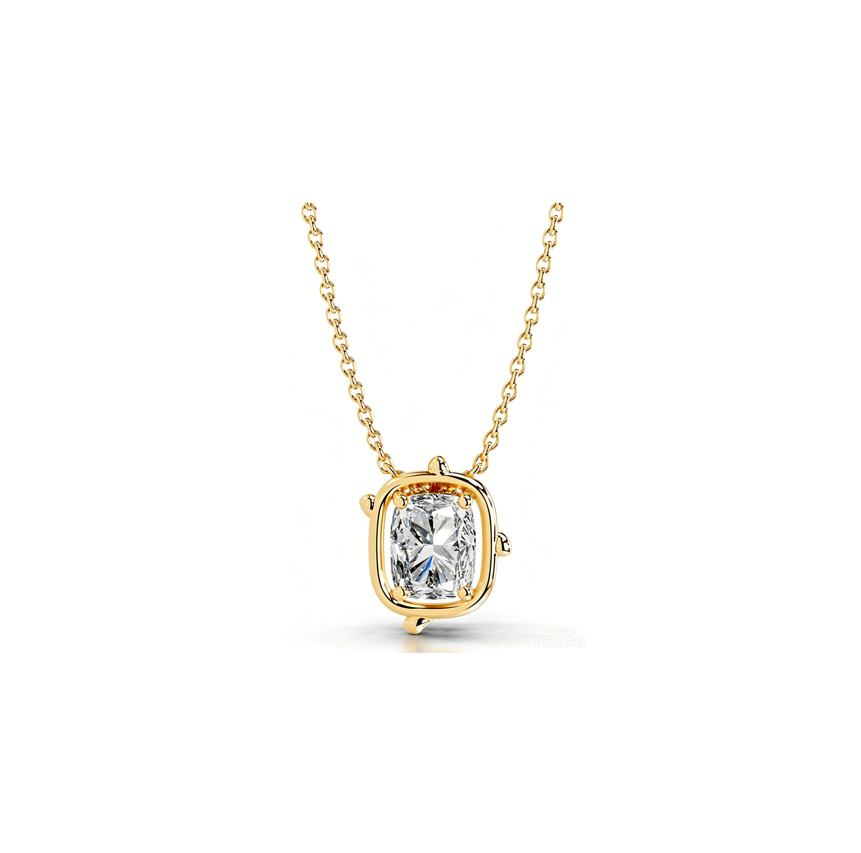 Radiant Cut Pendant Necklace
