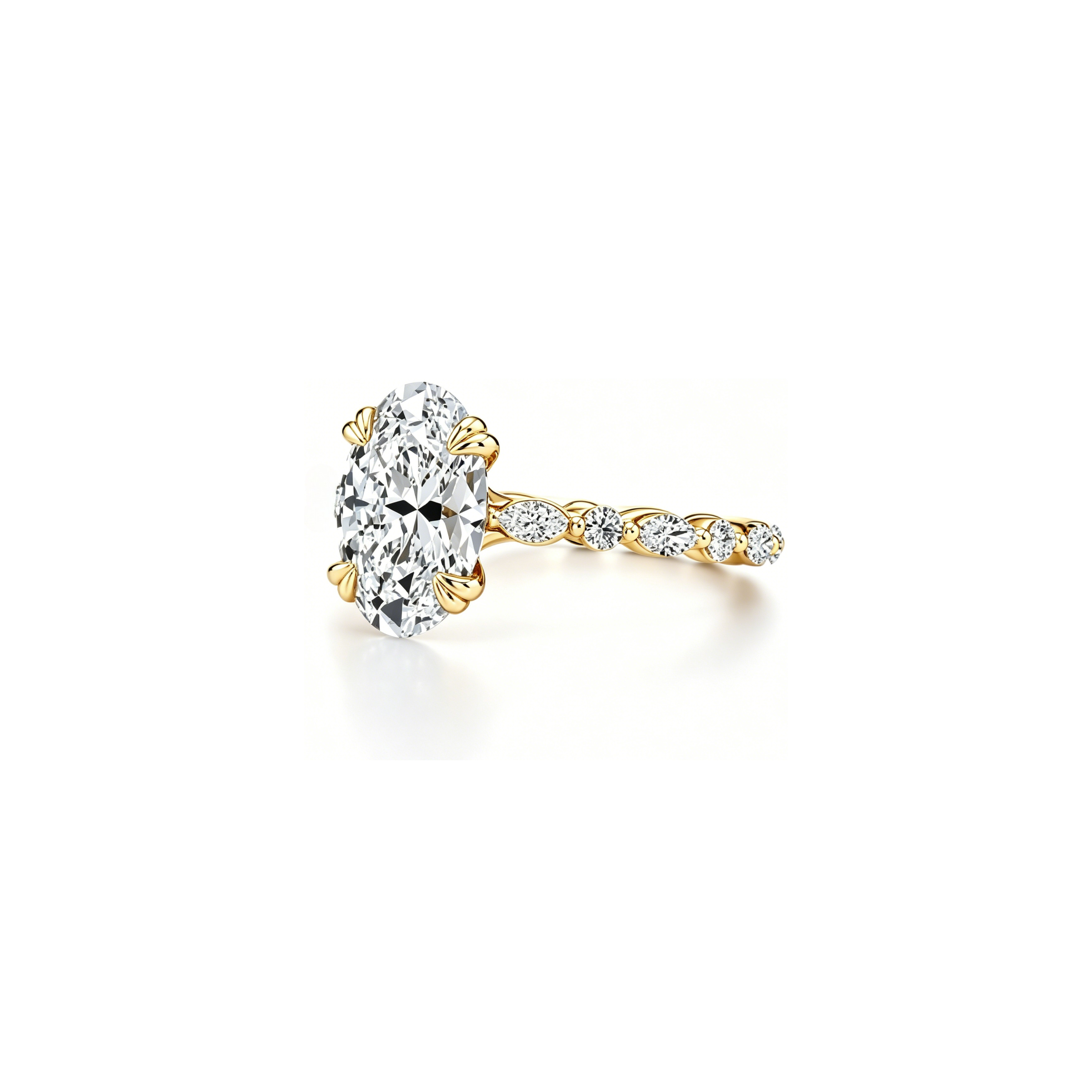 1ct Golden Petal Ring