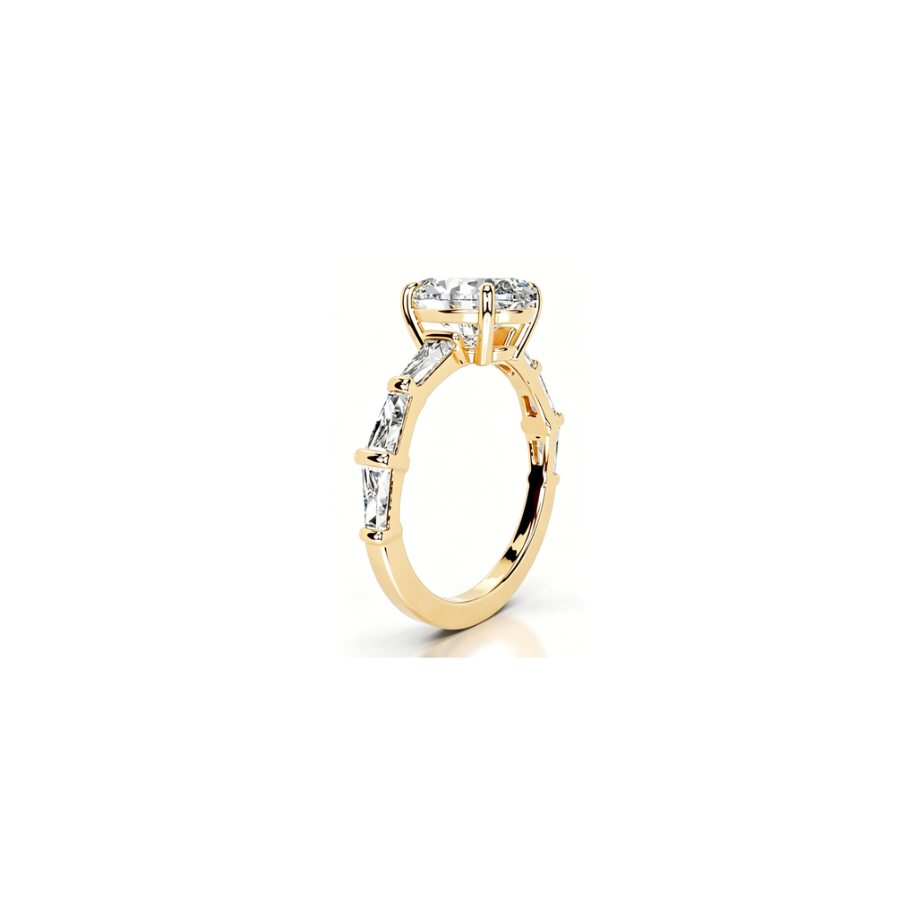 2ct Golden Baguette Ring