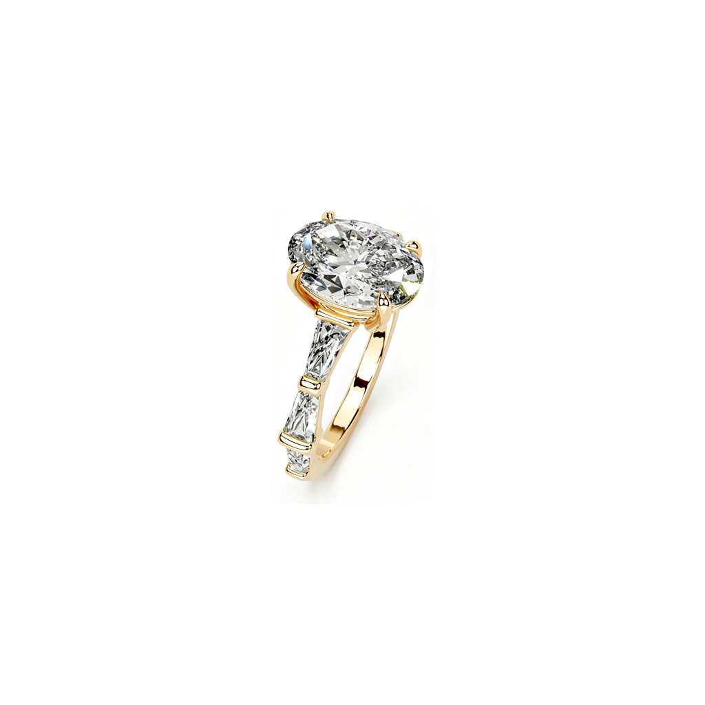 2ct Golden Baguette Ring