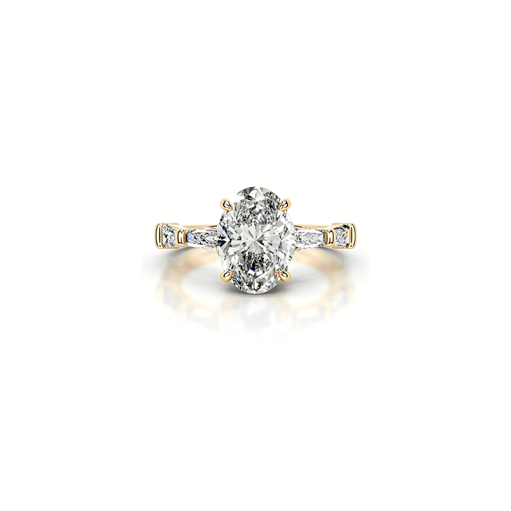 2ct Golden Baguette Ring