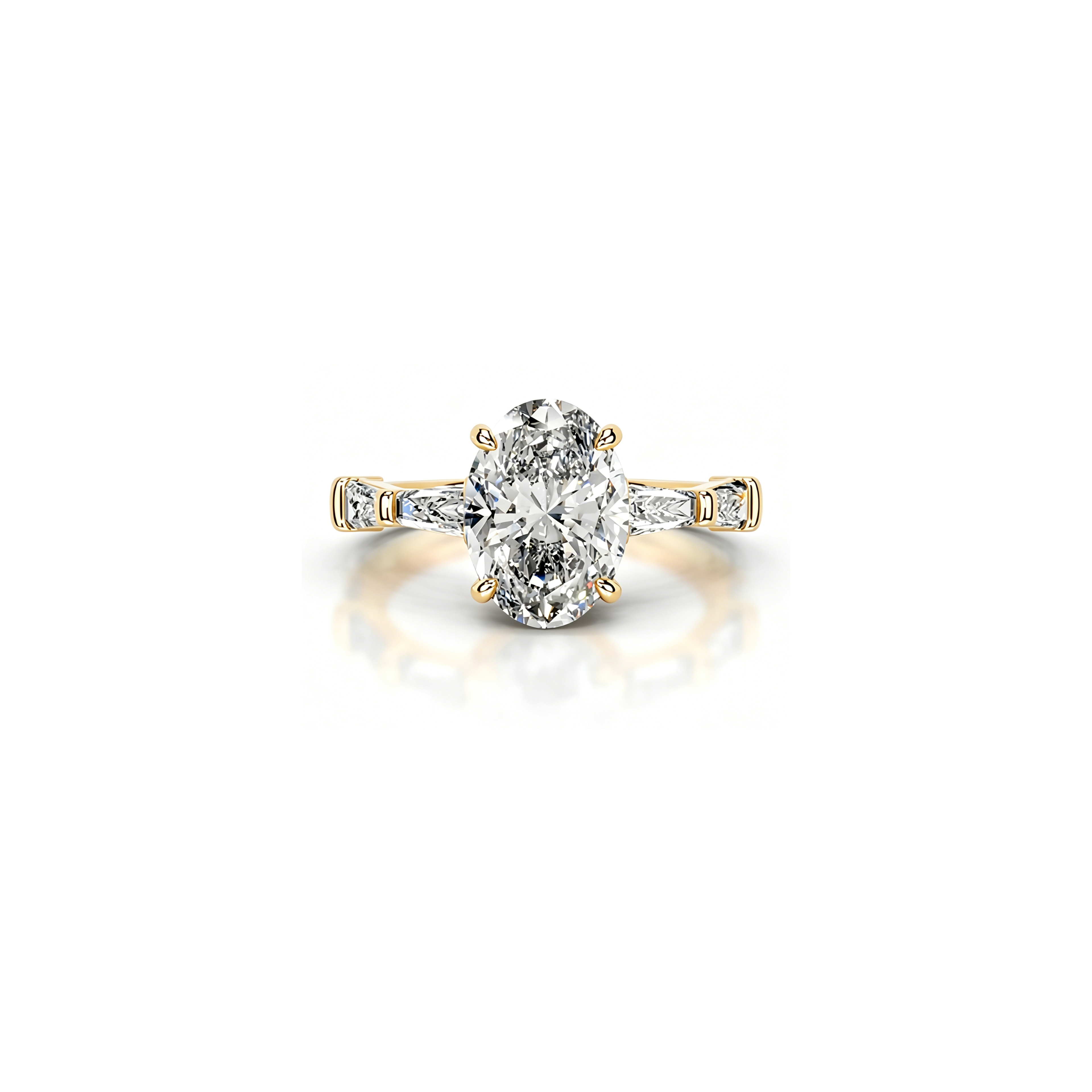 2ct Golden Baguette Ring