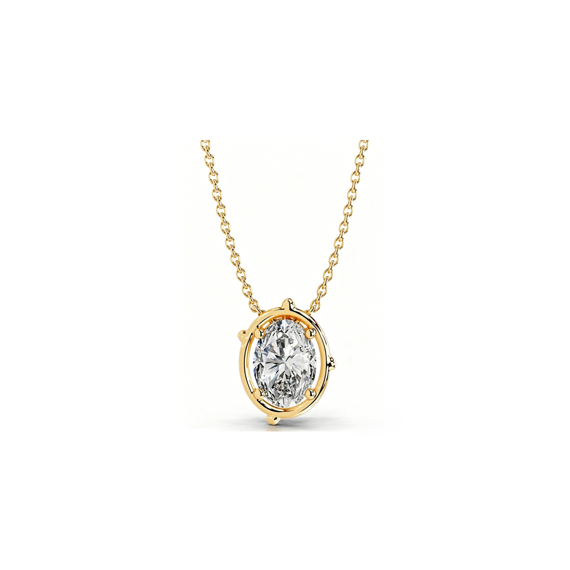 Radiant Oval Pendant Necklace