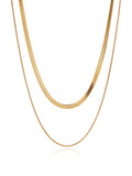 18K Gold Double Snake Chain Necklace