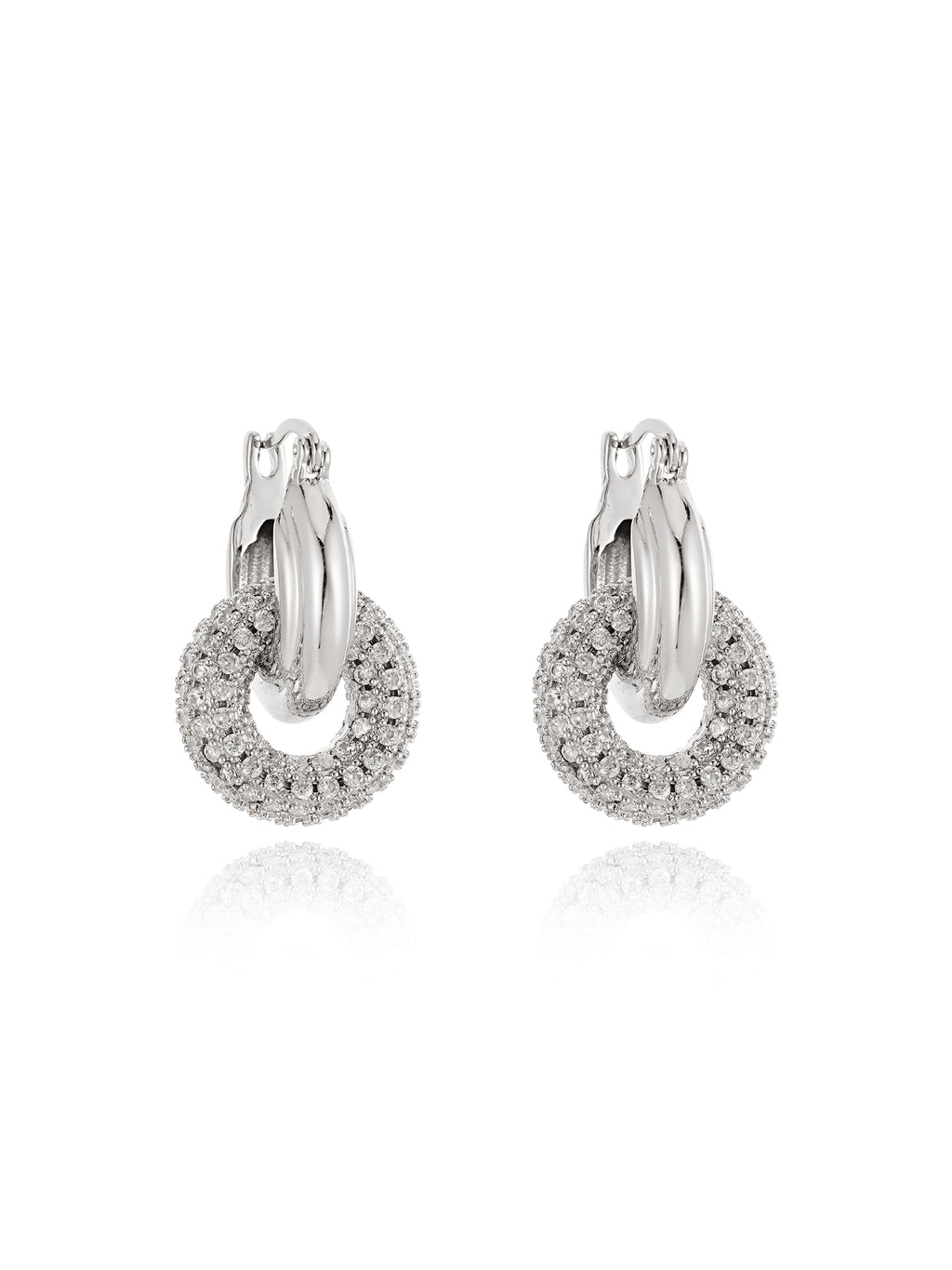 22K White Gold Gleam Earrings