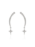 24K White Gold Starry Earrings