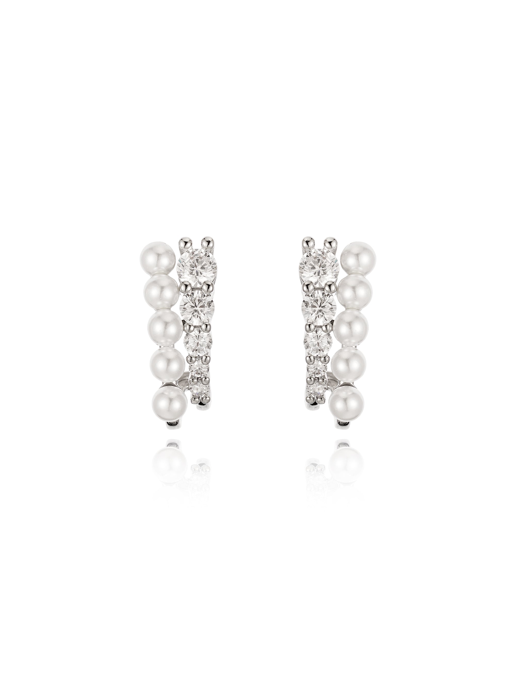 24k Gold Pearl Crystal Earrings