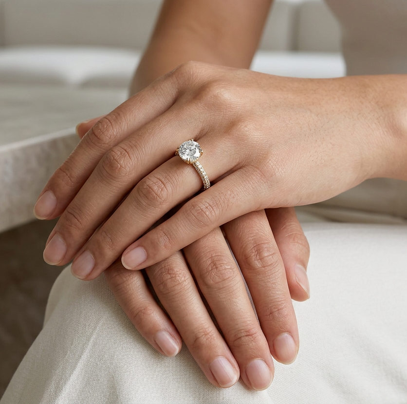 Crystal Crown Halo Ring(2ct)