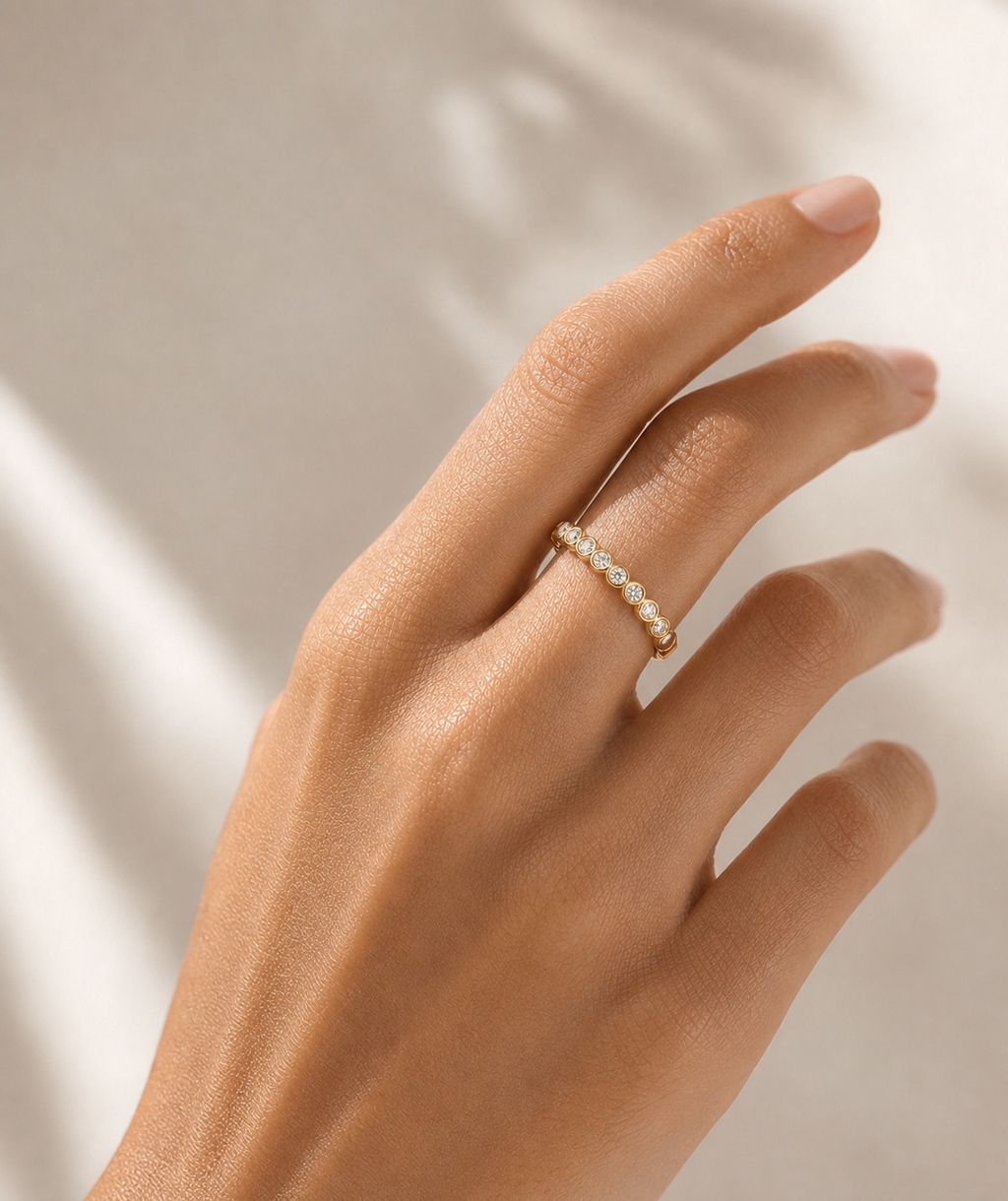 Round-Cut Pave Ring
