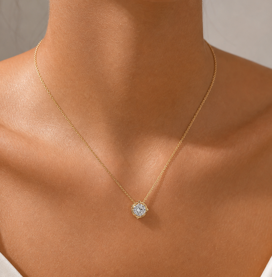 Radiant Round Pendant Necklace