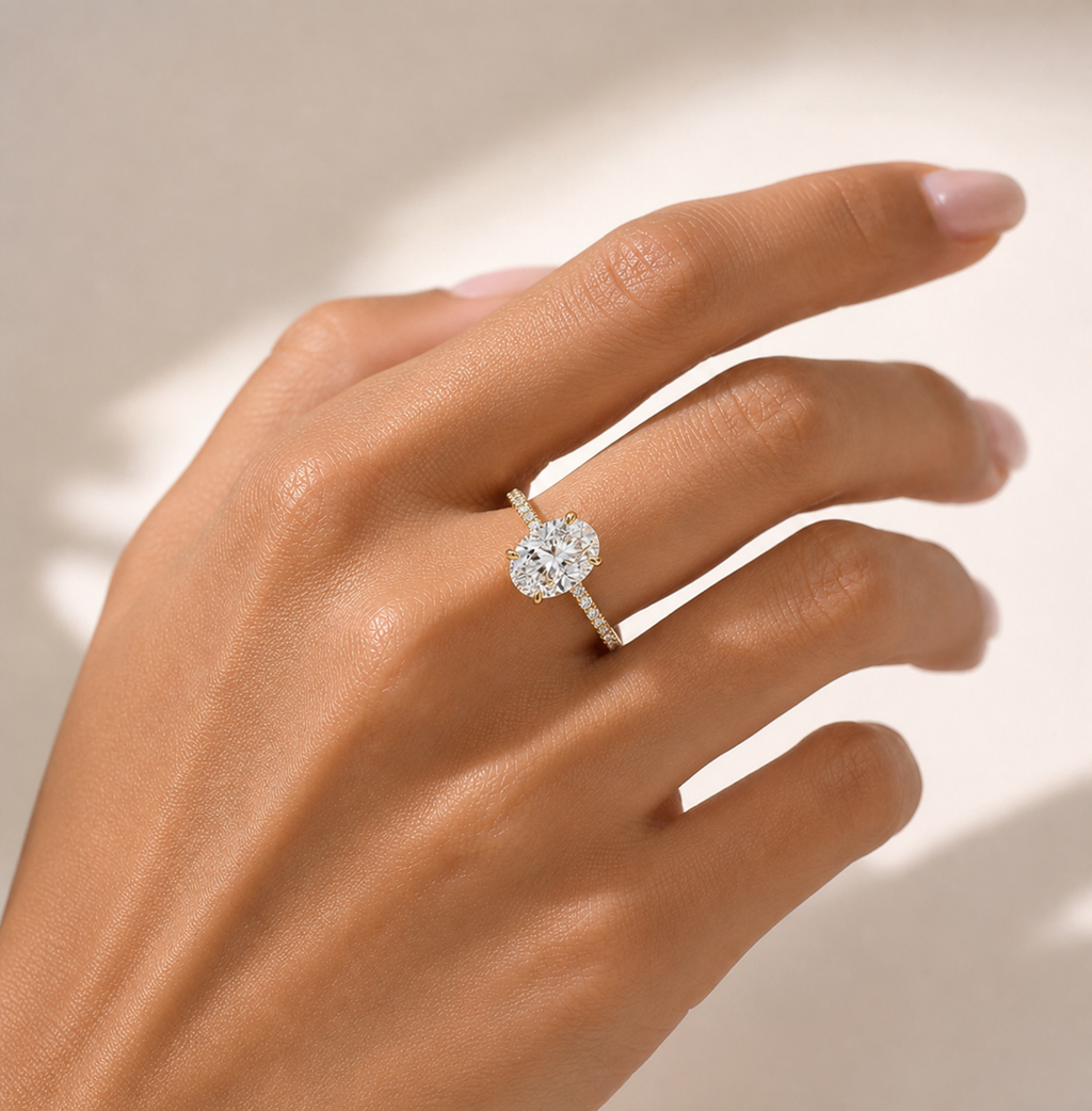 2ct Oval Pavé Halo Ring