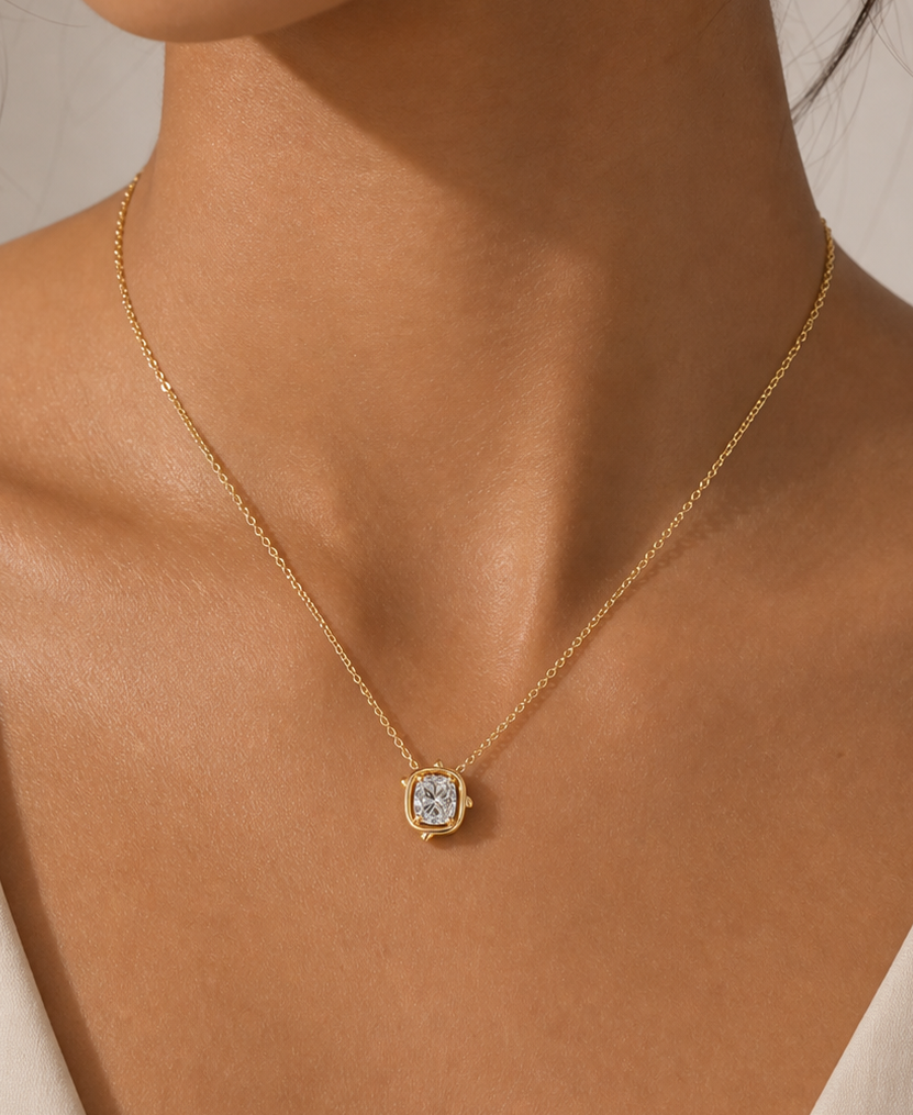 Radiant Cut Pendant Necklace