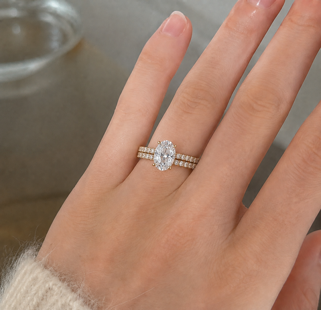 2ct Oval Stackable Ring Set (2-Piece)