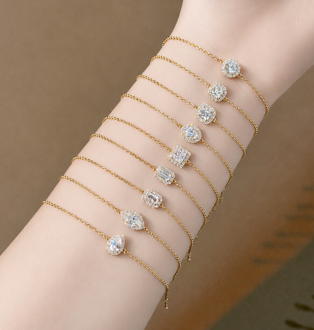 0.5ct Halo Chain Bracelet