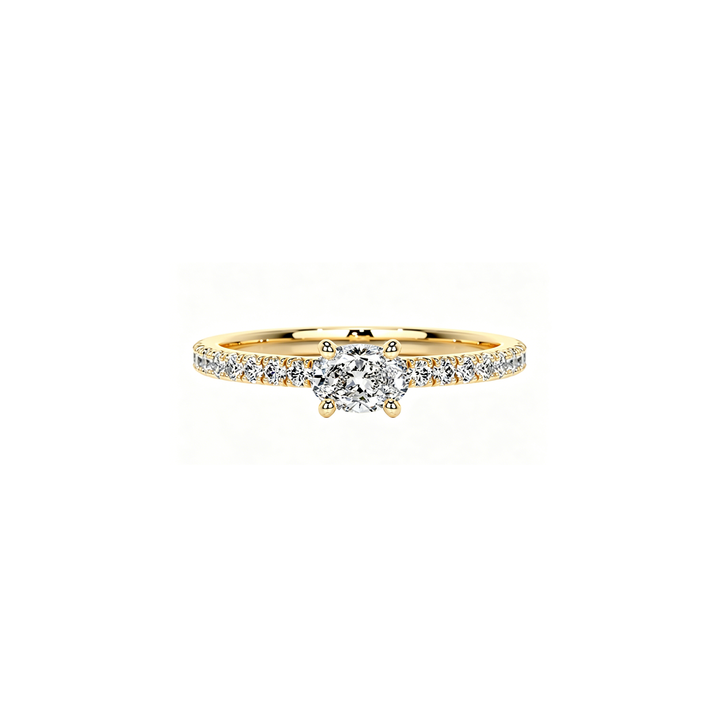 Micro Oval Pavé Ring (0.5ct)
