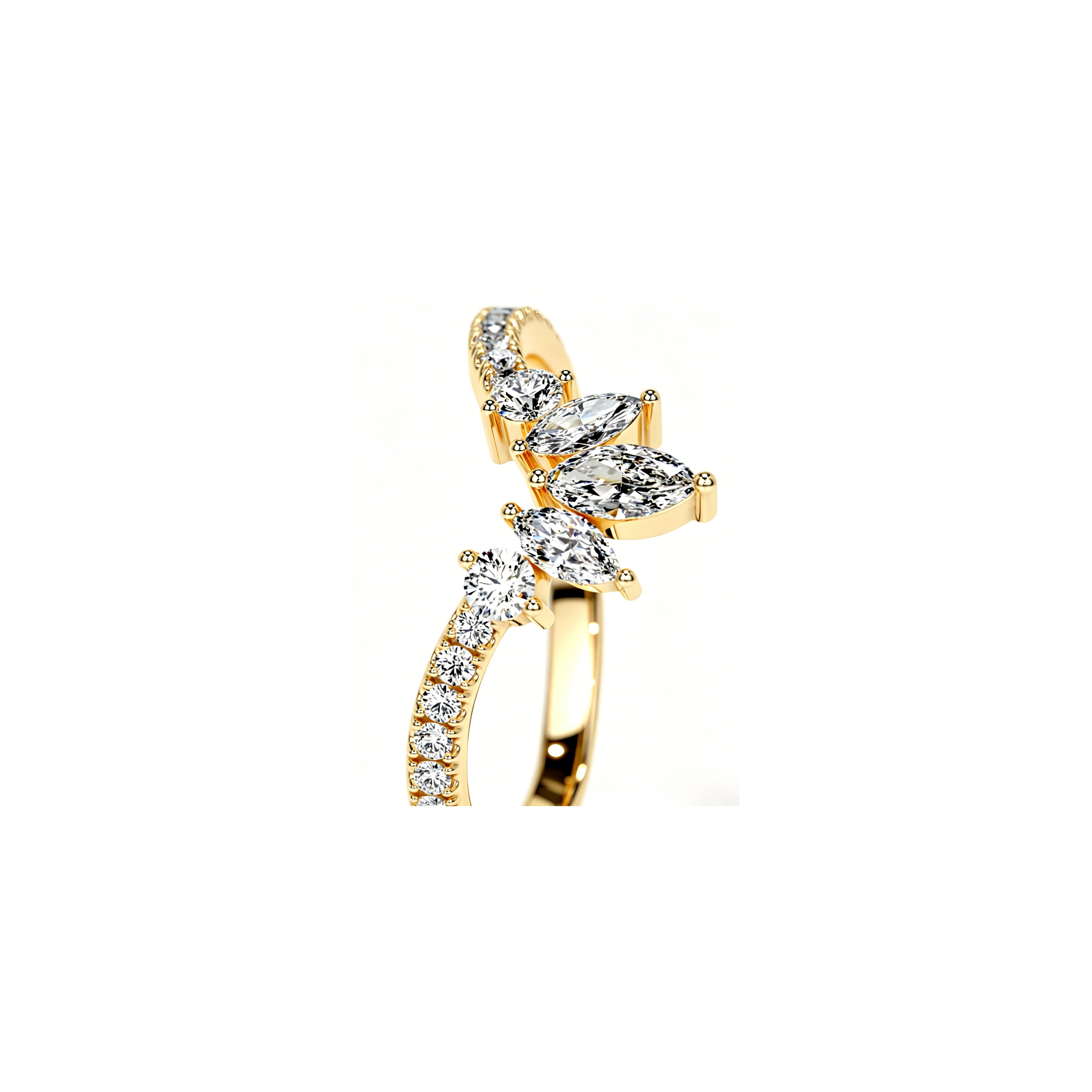 Dazzling Pavé V Ring