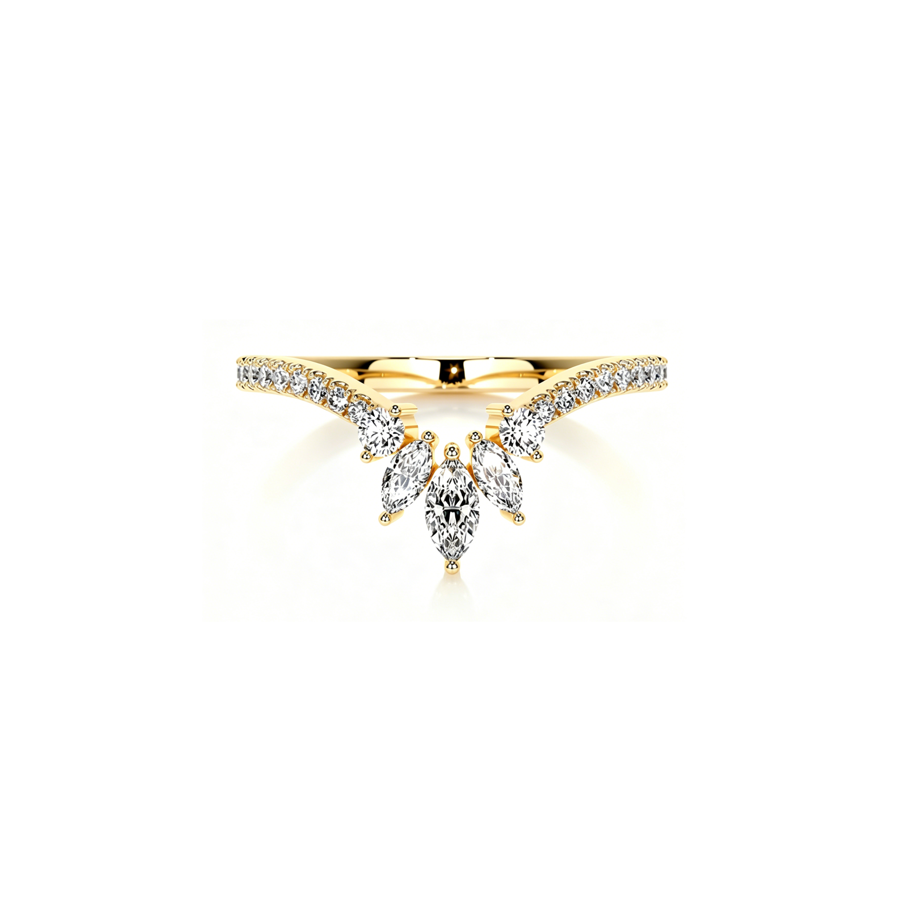 Dazzling Pavé V Ring