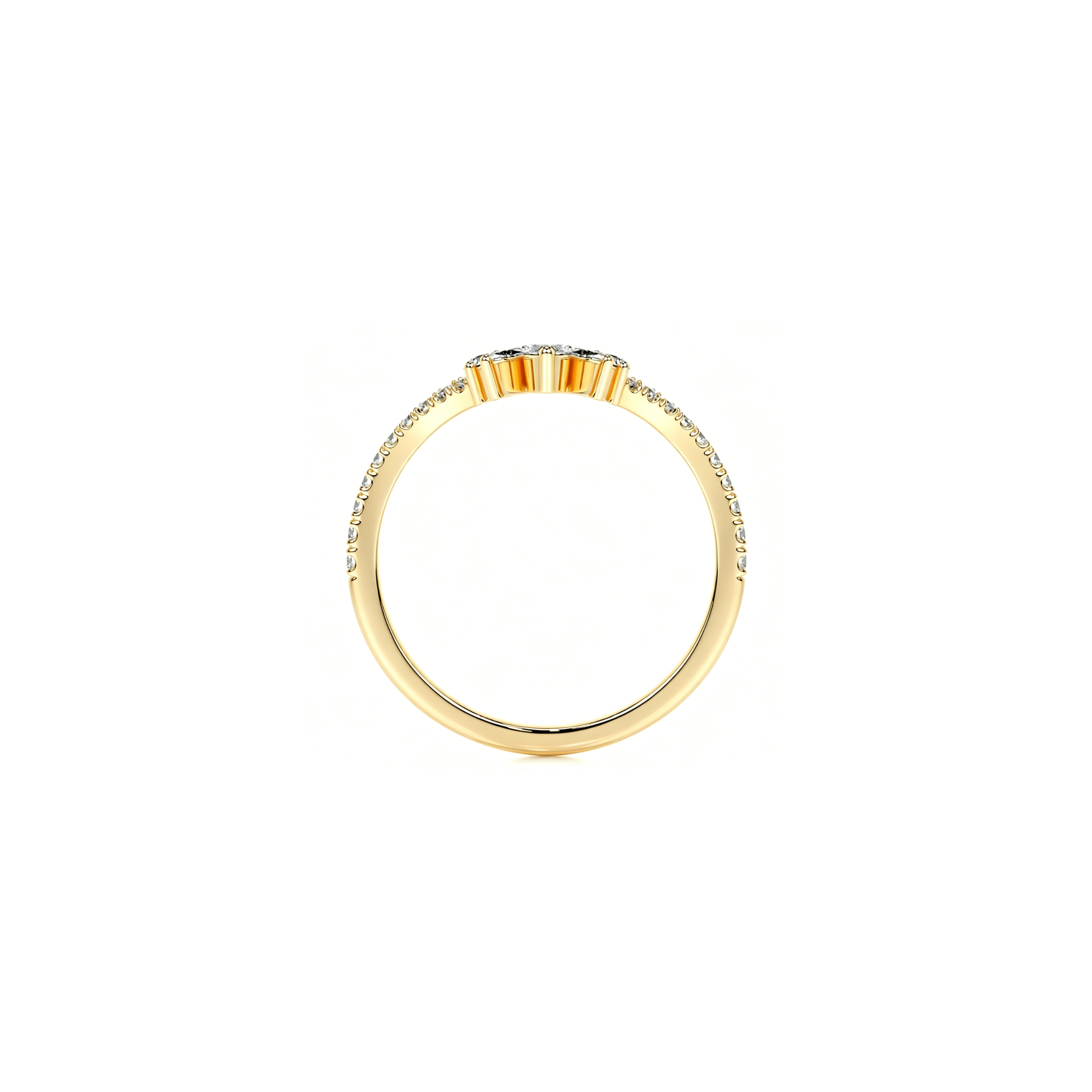 Dazzling Pavé V Ring