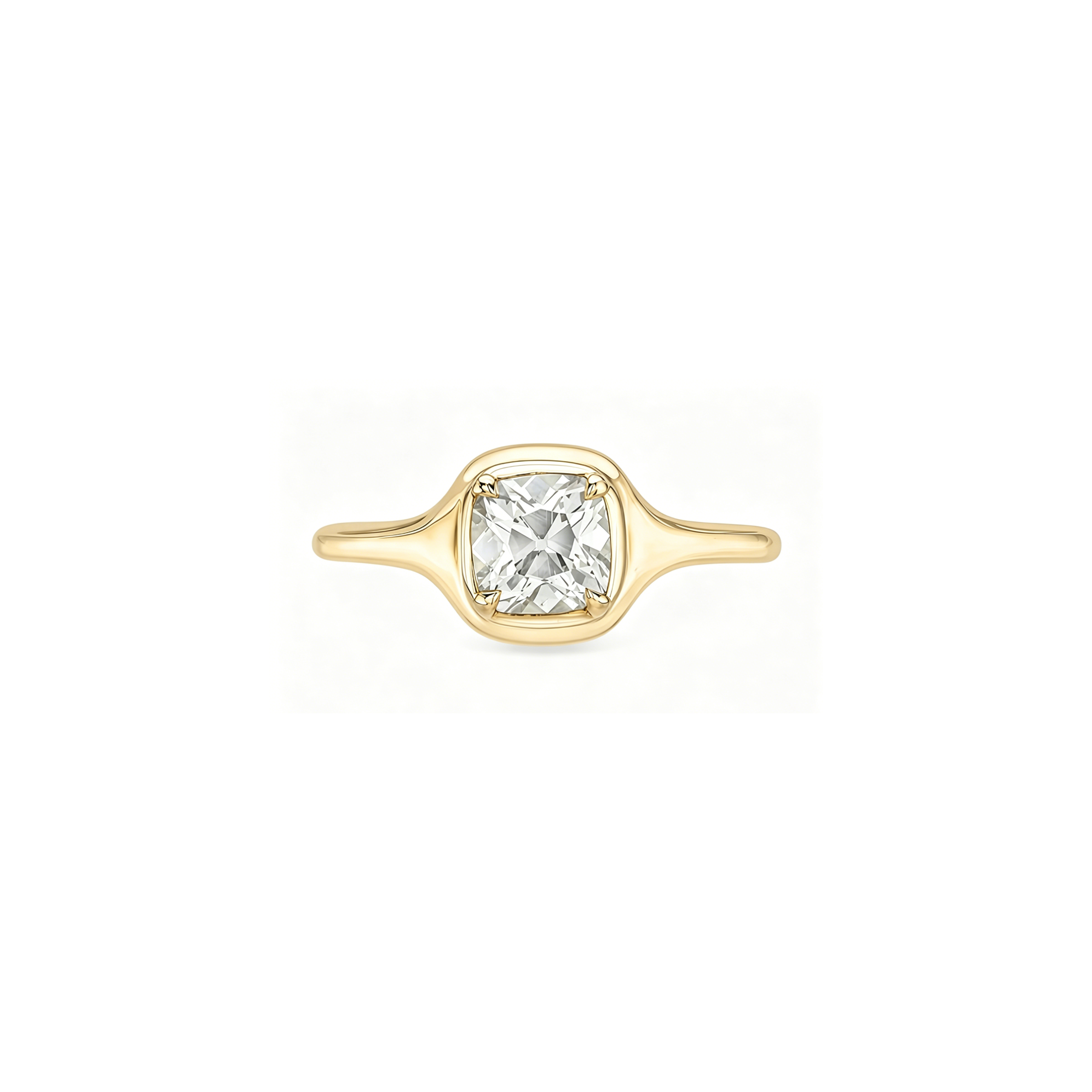 Modern Cushion Bezel Ring (1ct)