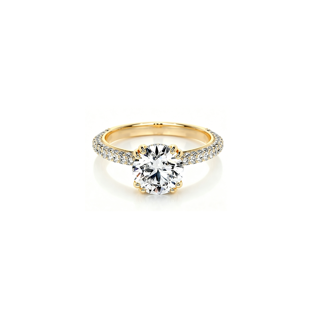 Crystal Crown Halo Ring(2ct)
