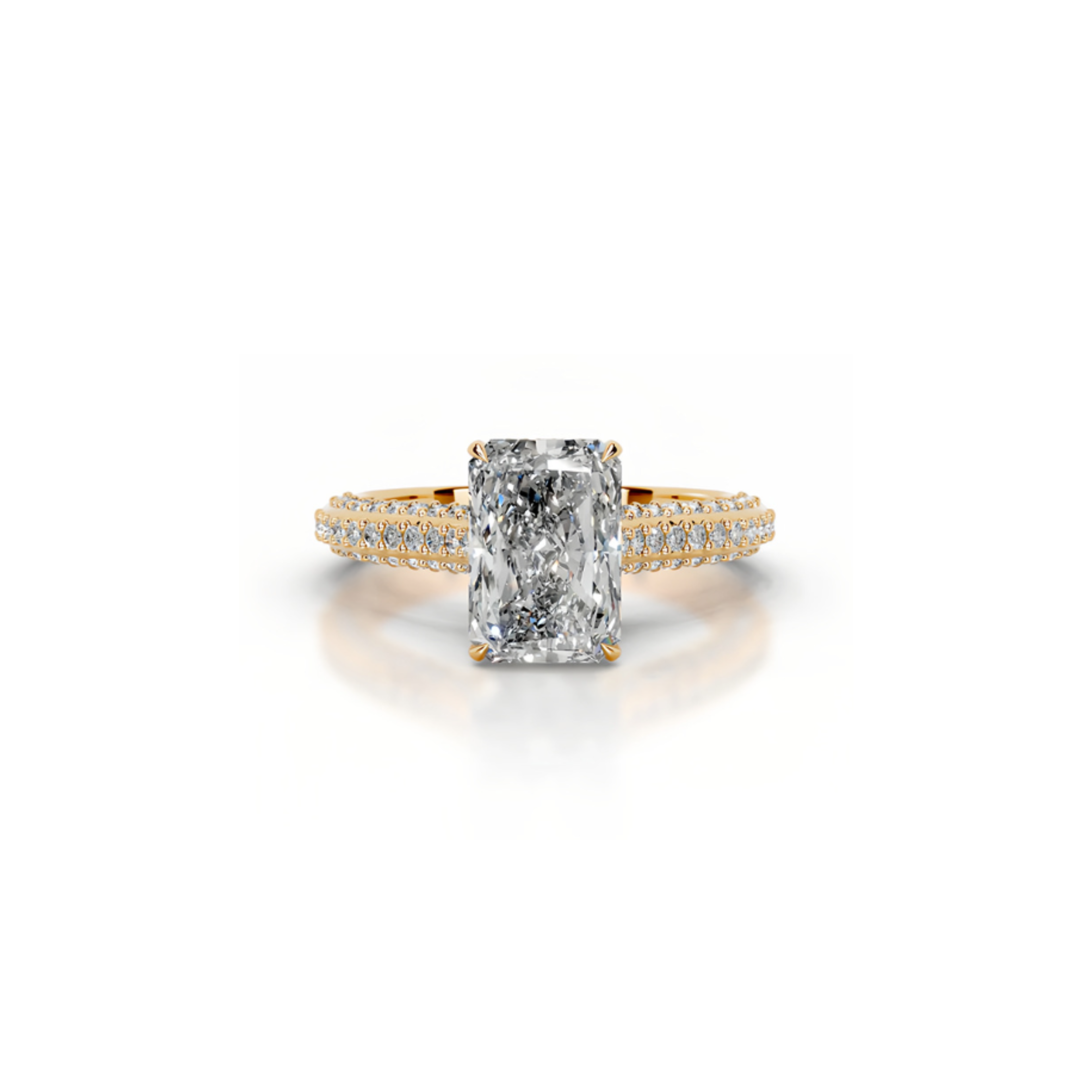 2ct Radiant Pave Eternity Ring
