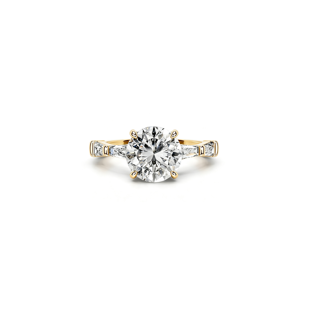 2ct Golden Baguette Ring