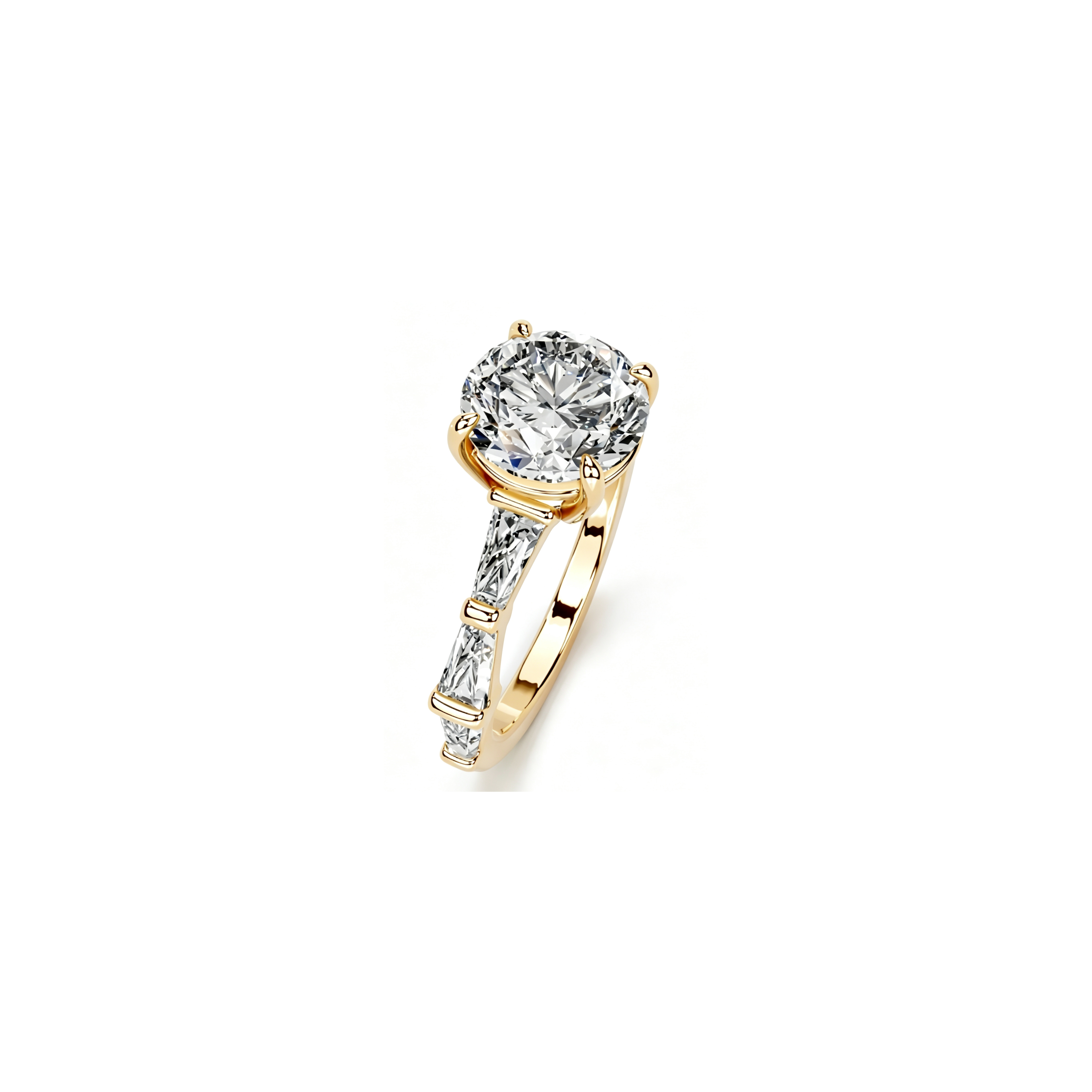 2ct Golden Baguette Ring