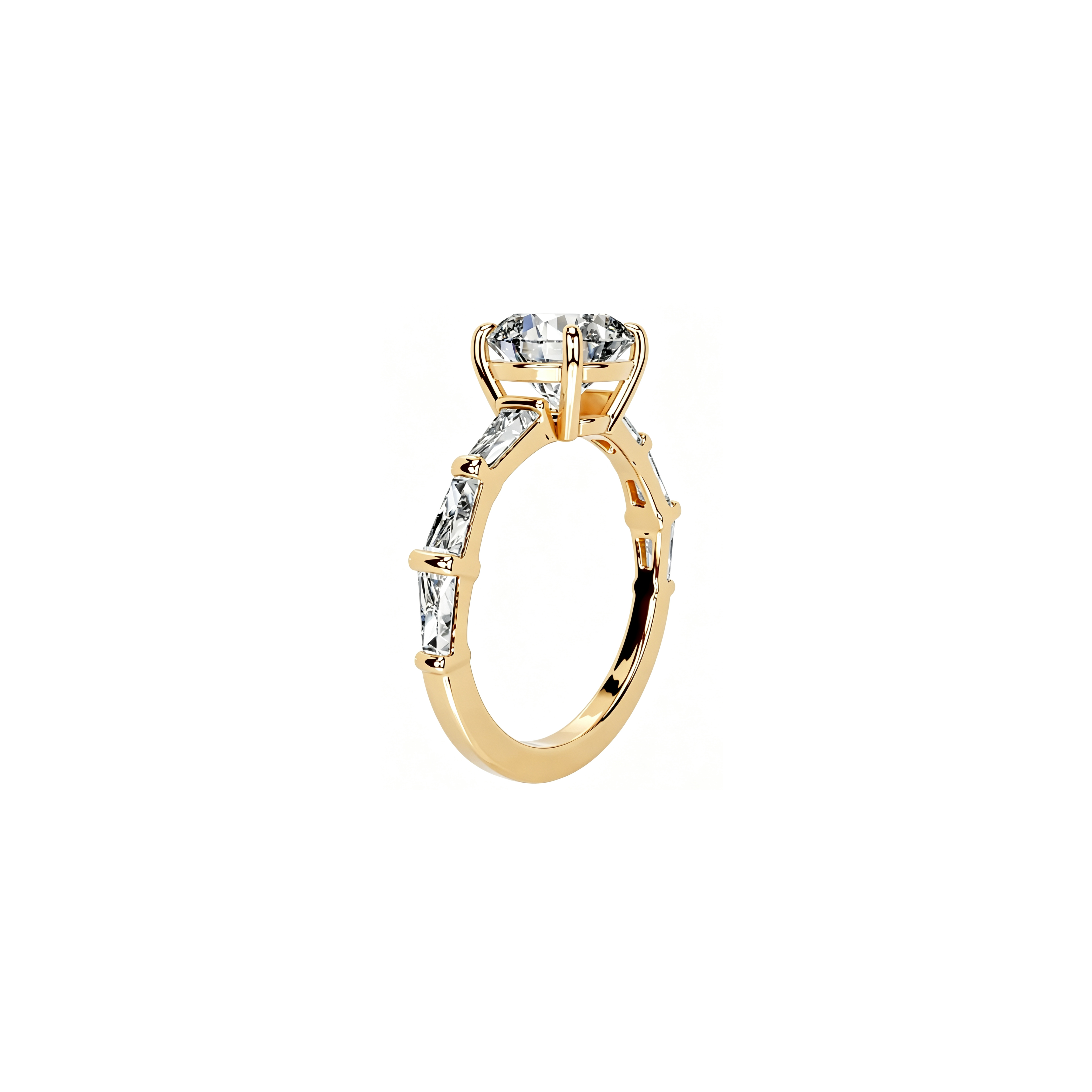 2ct Golden Baguette Ring