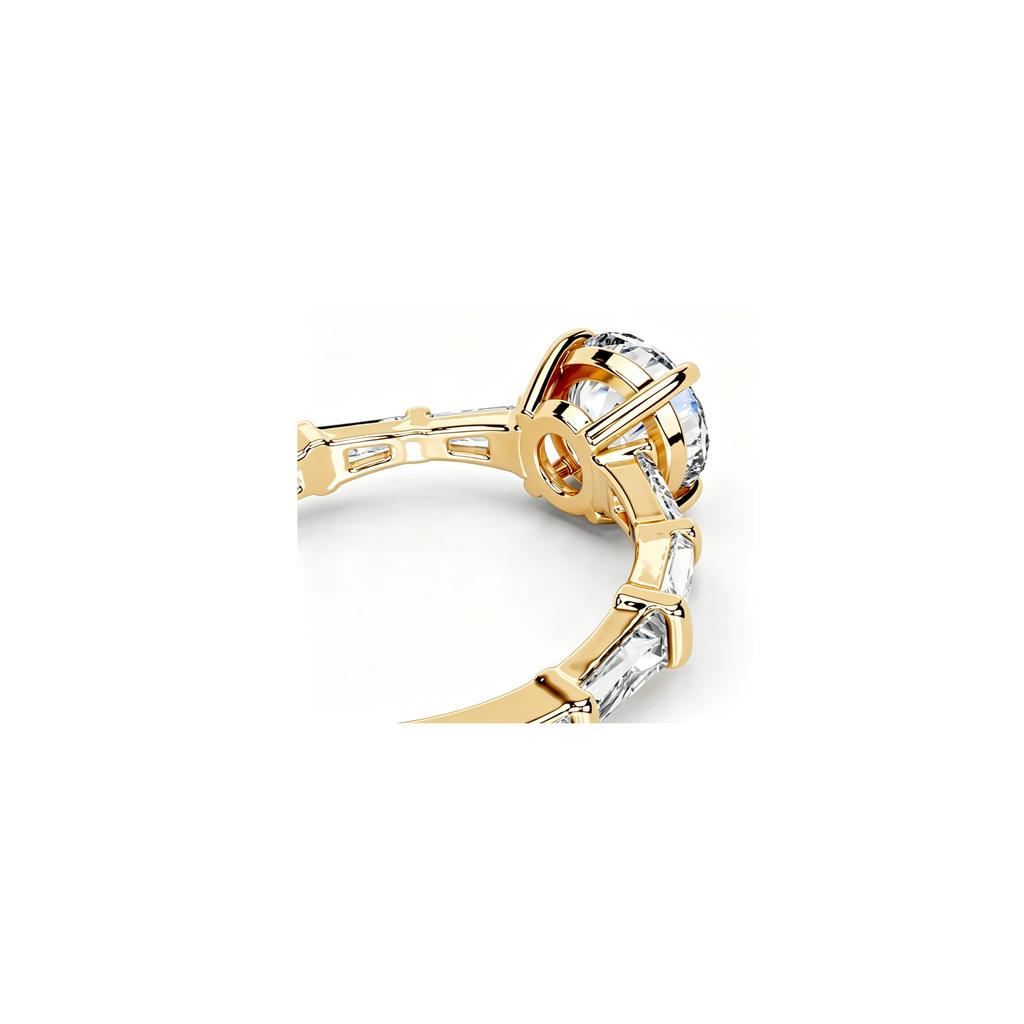 2ct Golden Baguette Ring