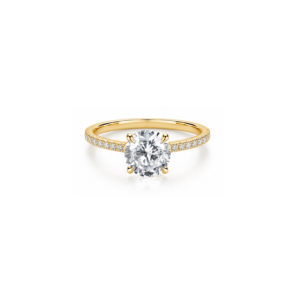 Round Pavé Halo Ring (2/3/4ct )
