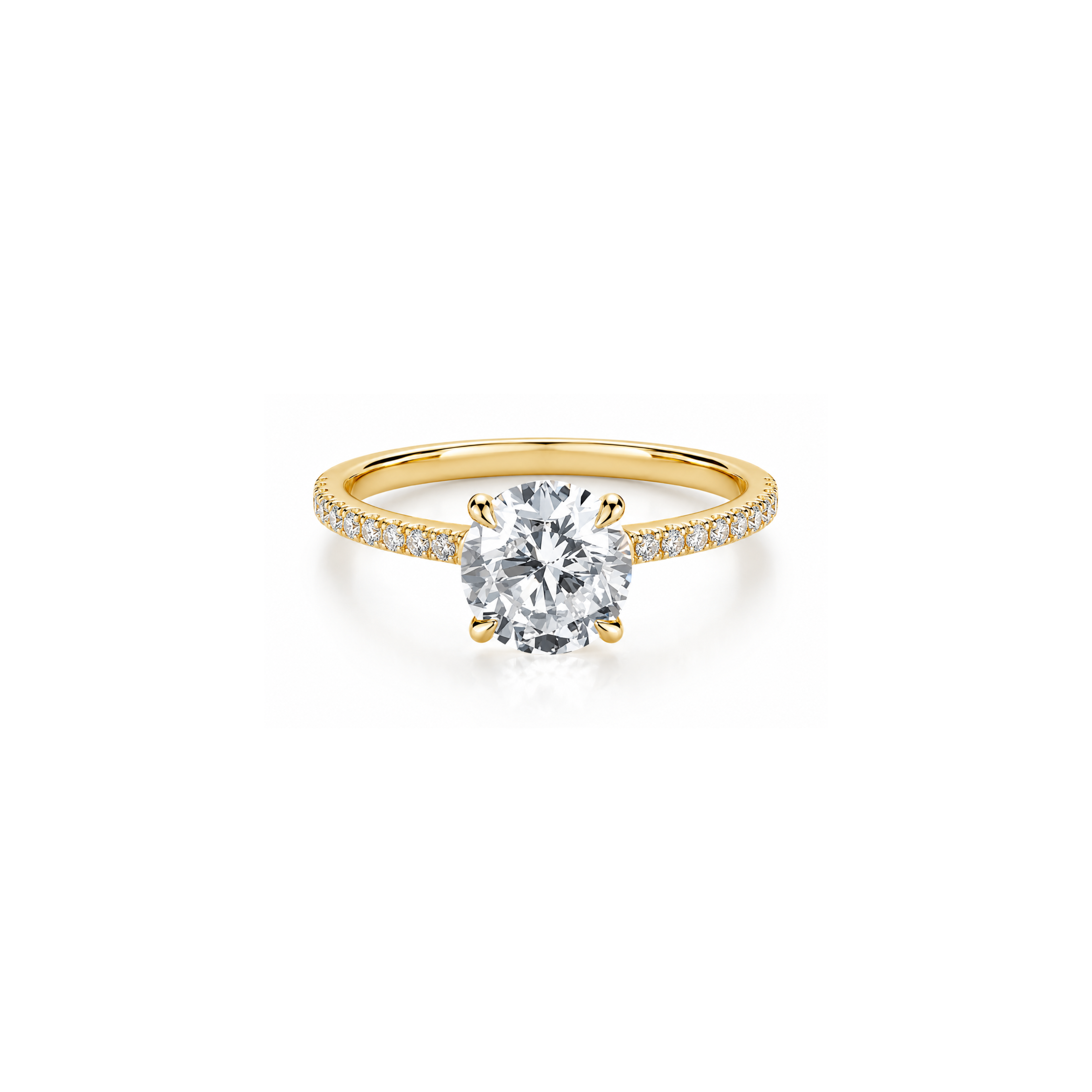 Round Pavé Halo Ring (2/3/4ct )