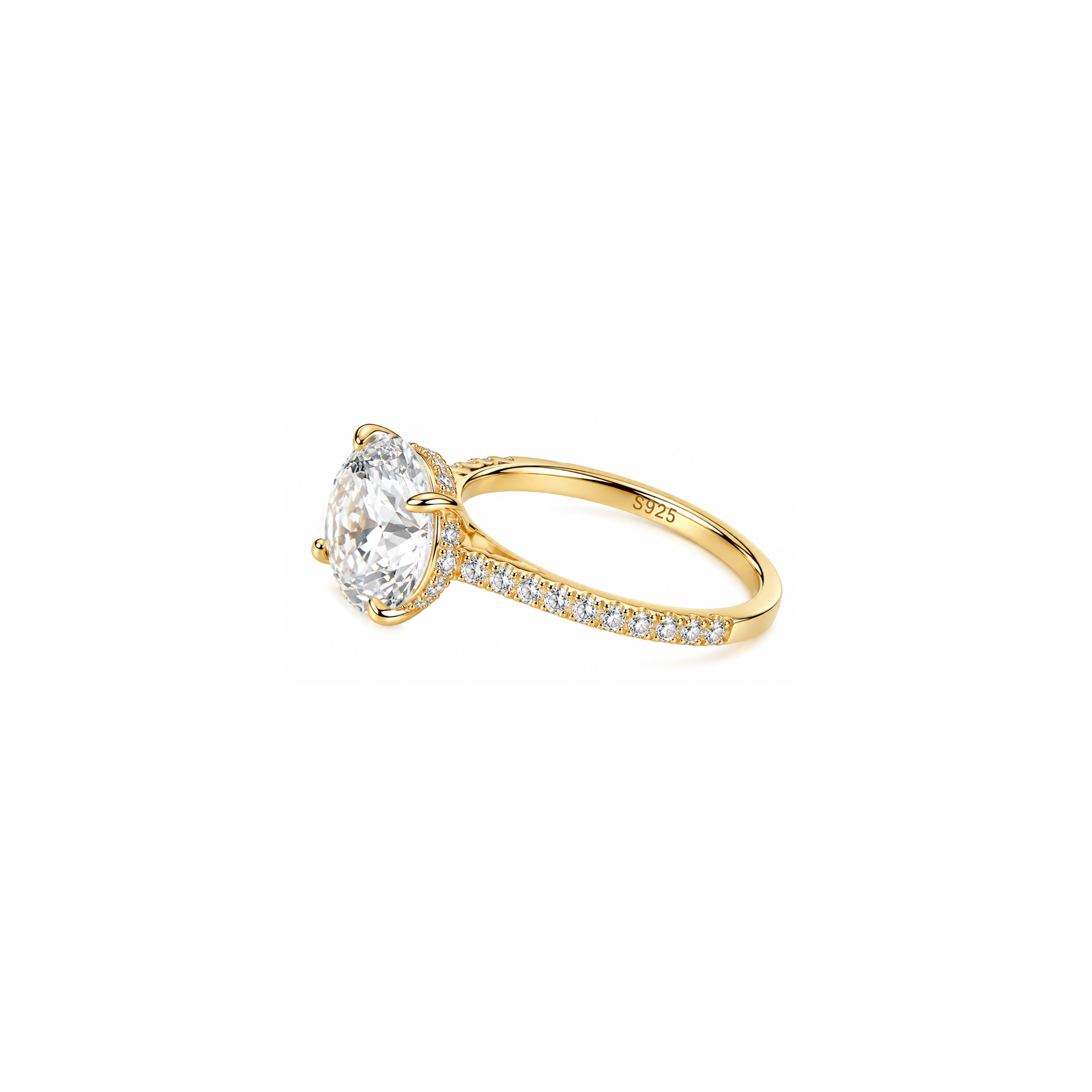 Round Pavé Halo Ring (2/3/4ct )