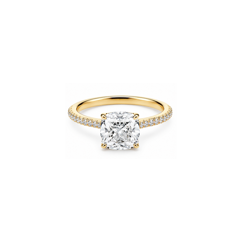 Cushion Pavé Halo Ring (2/3/3.5ct)