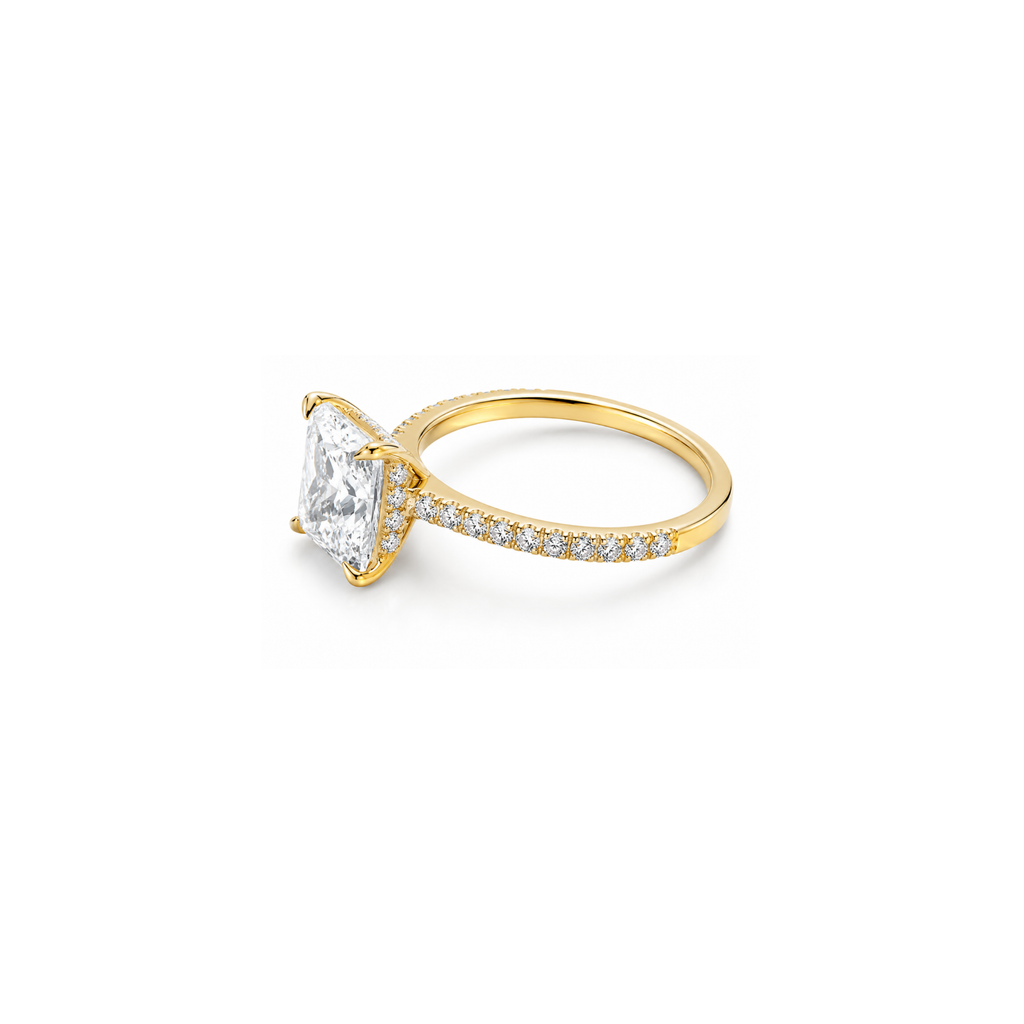 Princess Pavé Halo Ring (2/3/4ct )