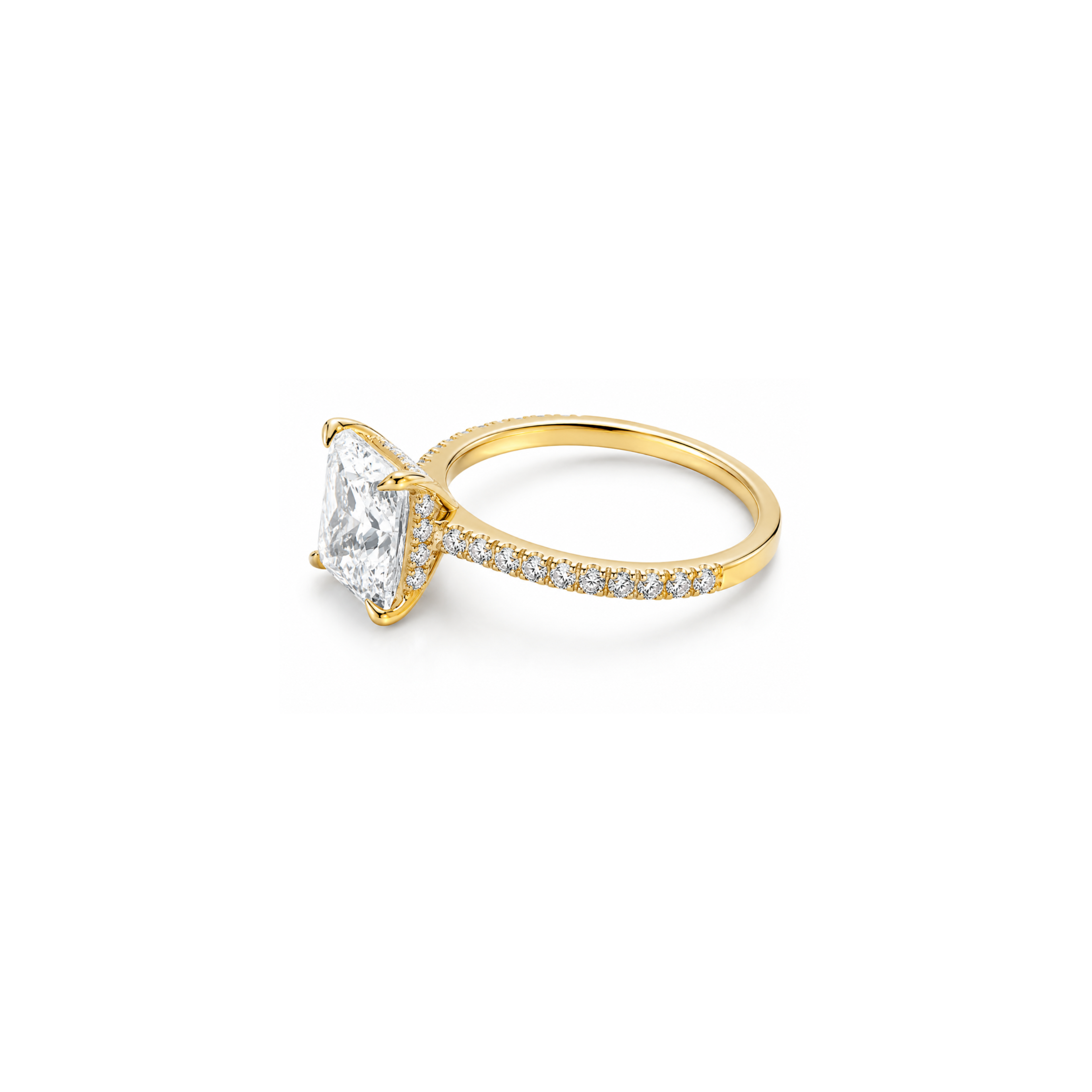 Princess Pavé Halo Ring (2/3/4ct )