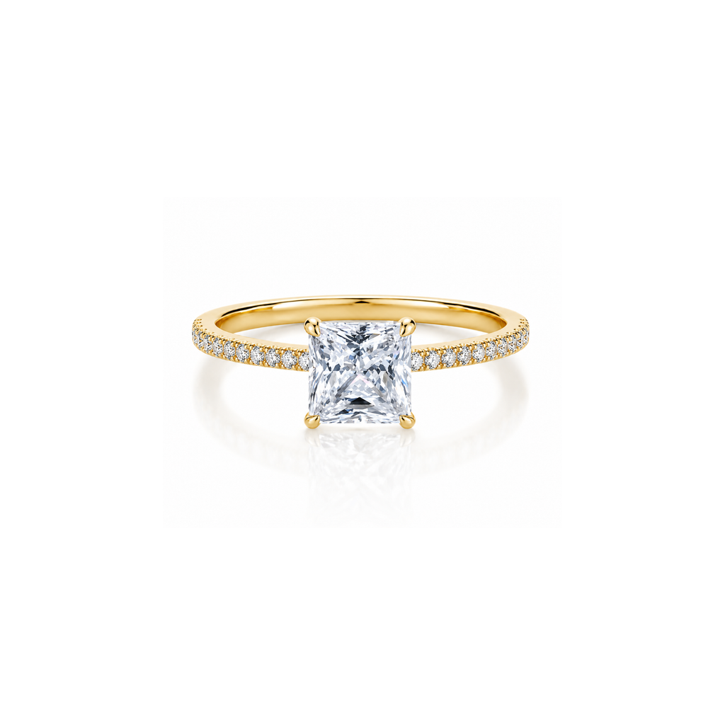 Princess Pavé Halo Ring (2/3/4ct )