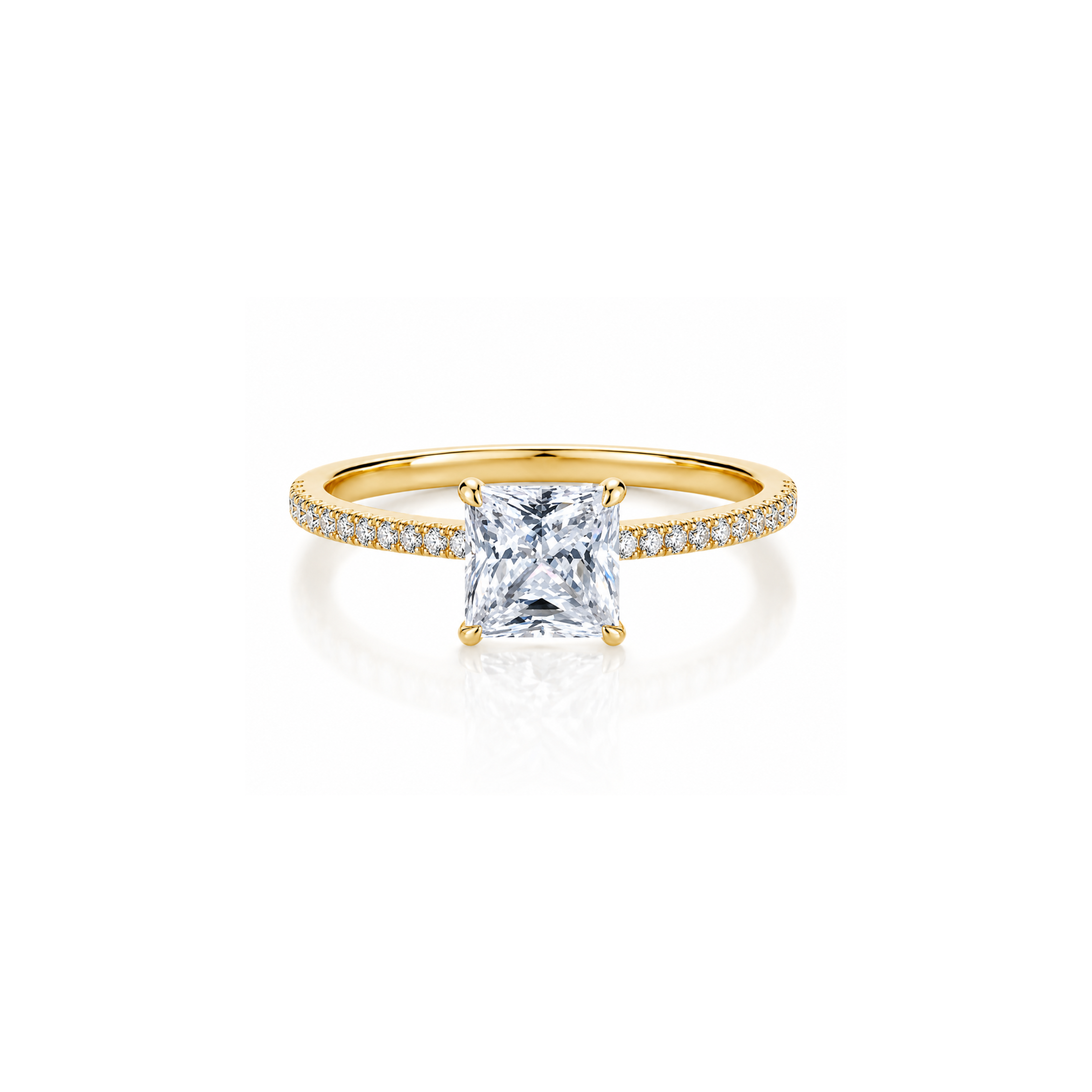Princess Pavé Halo Ring (2/3/4ct )