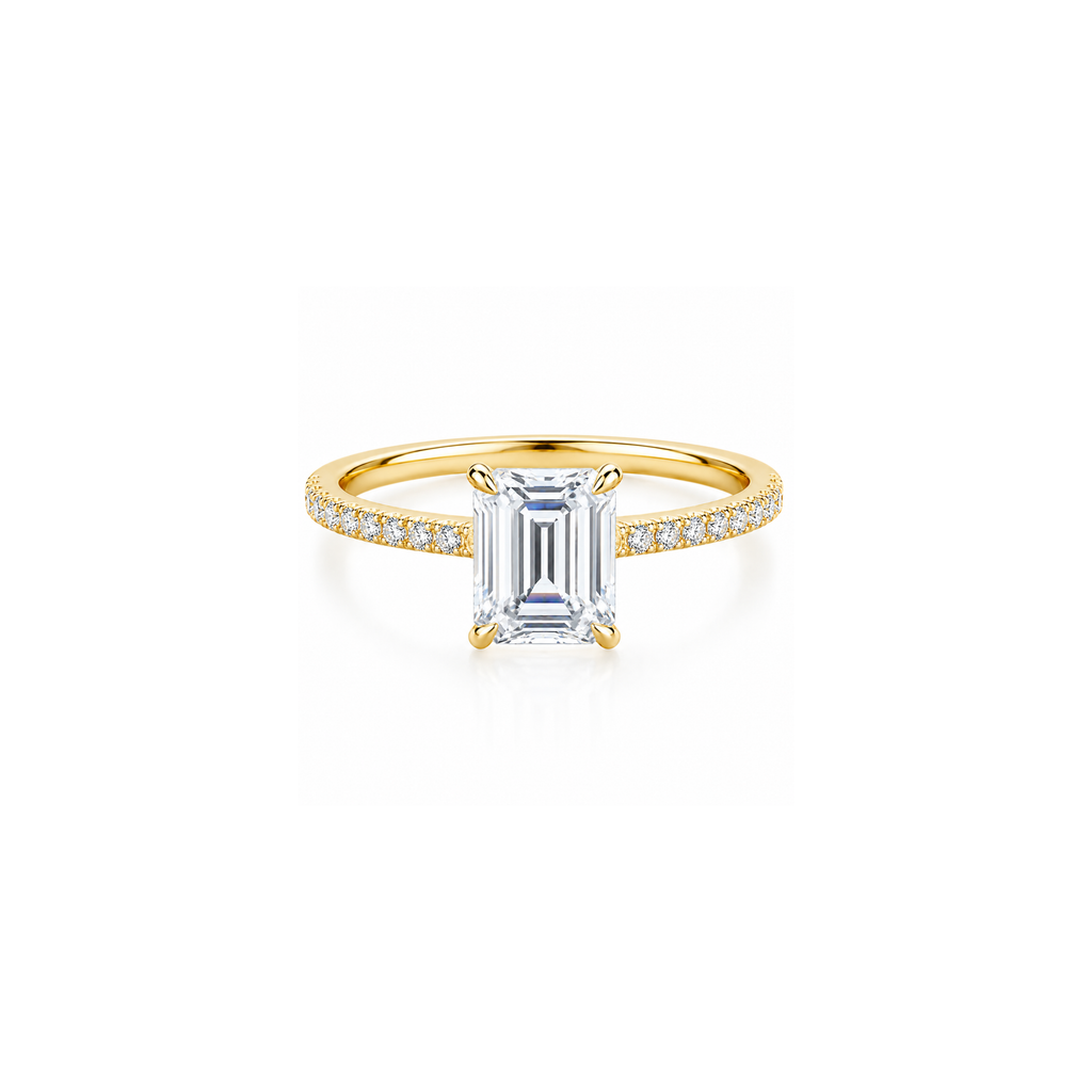Emerald Pavé Halo Ring (2/3/4ct )