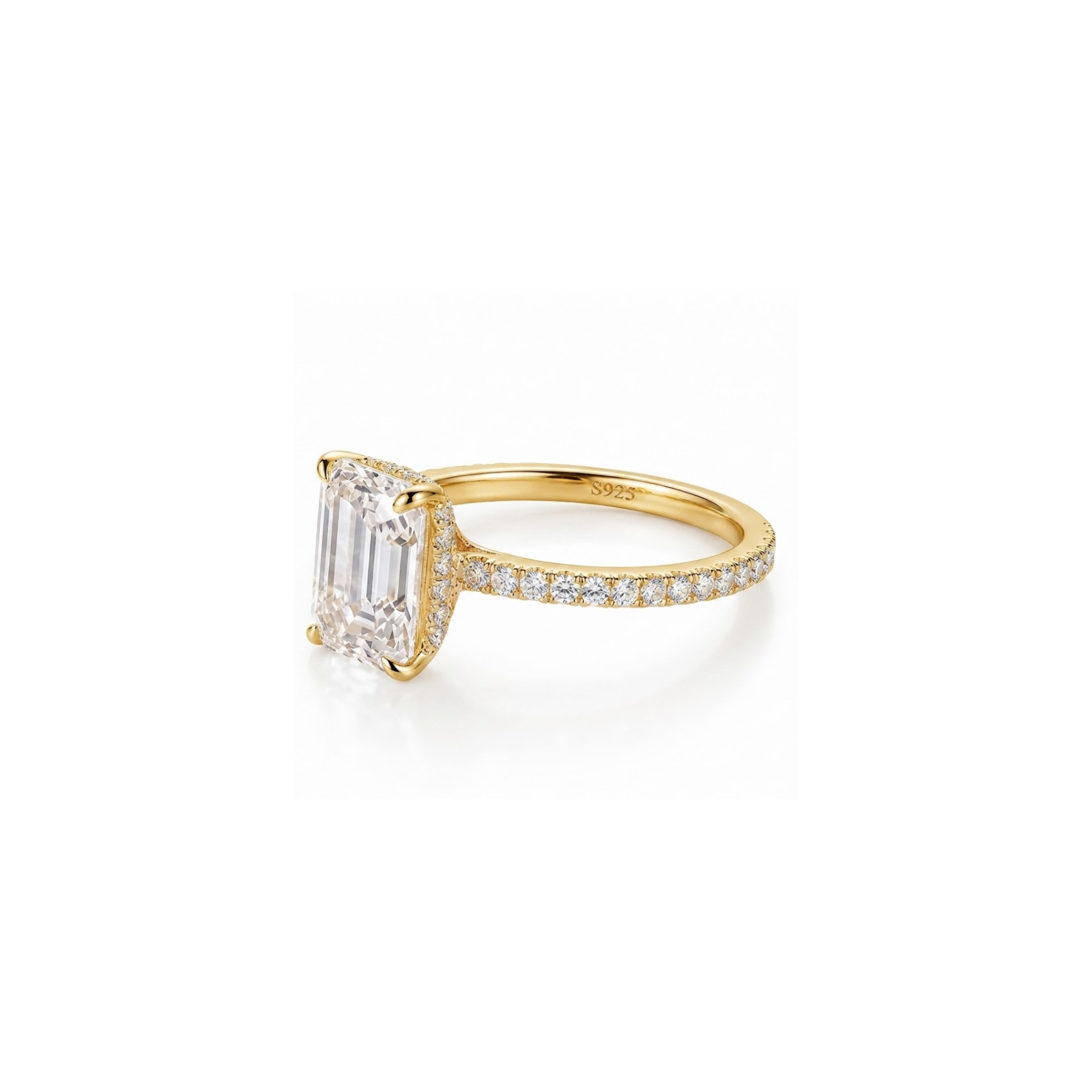 Emerald Pavé Halo Ring (2/3/4ct )