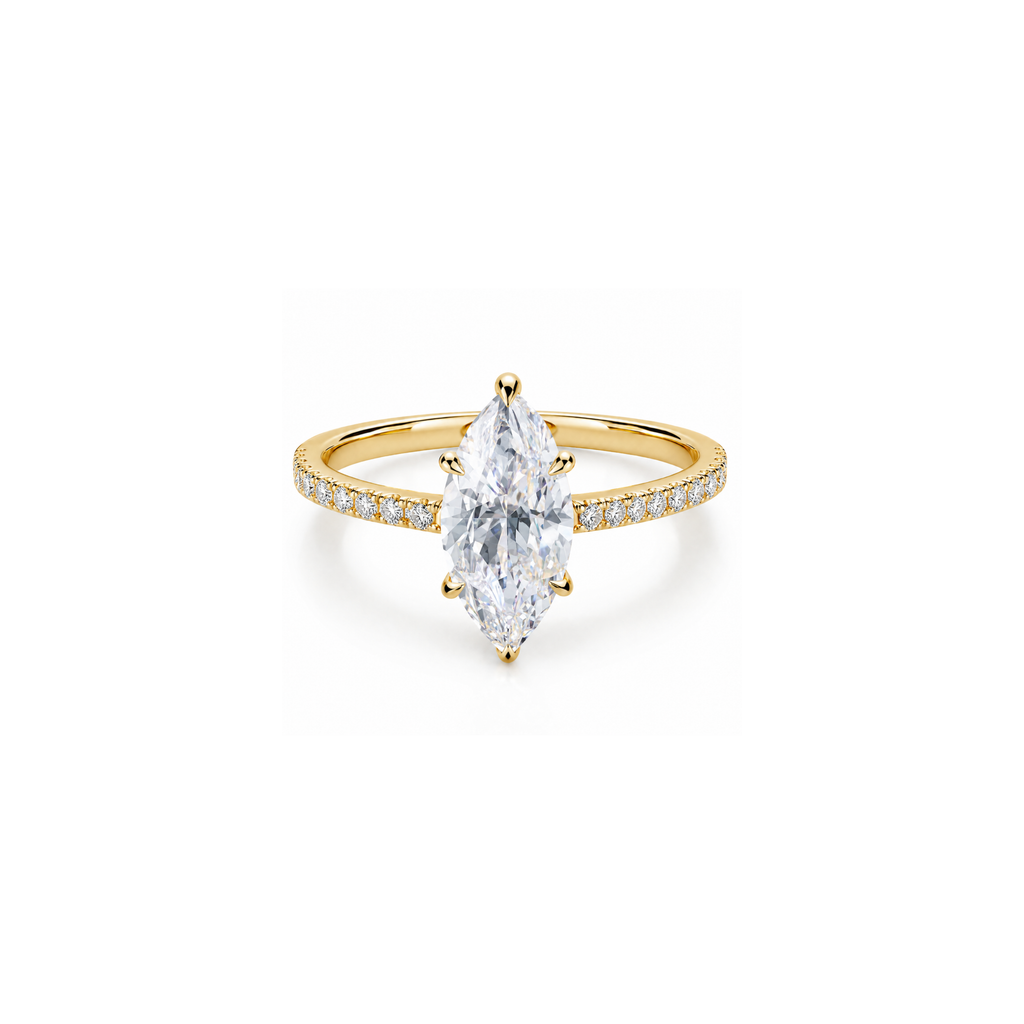 Marquise Pavé Halo Ring (2/3ct)