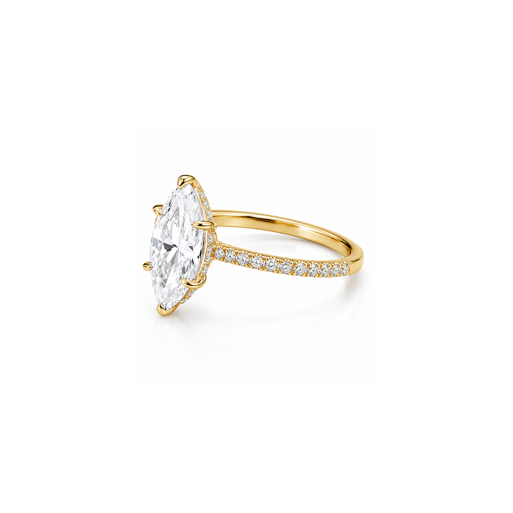 Marquise Pavé Halo Ring (2/3ct)