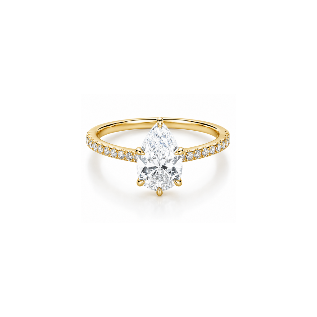 Pear Pavé Halo Ring (2/3/4ct )