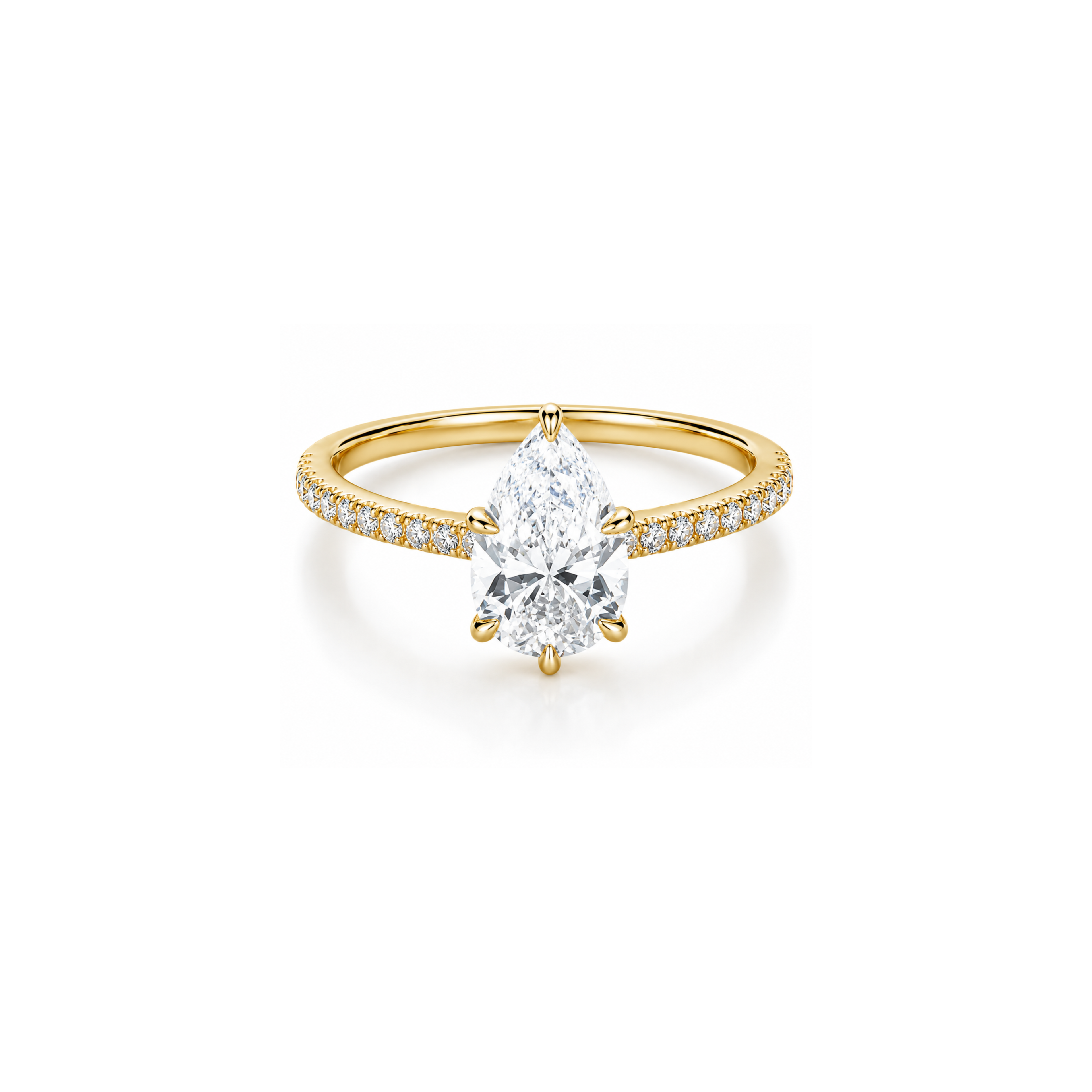 Pear Pavé Halo Ring (2/3/4ct )
