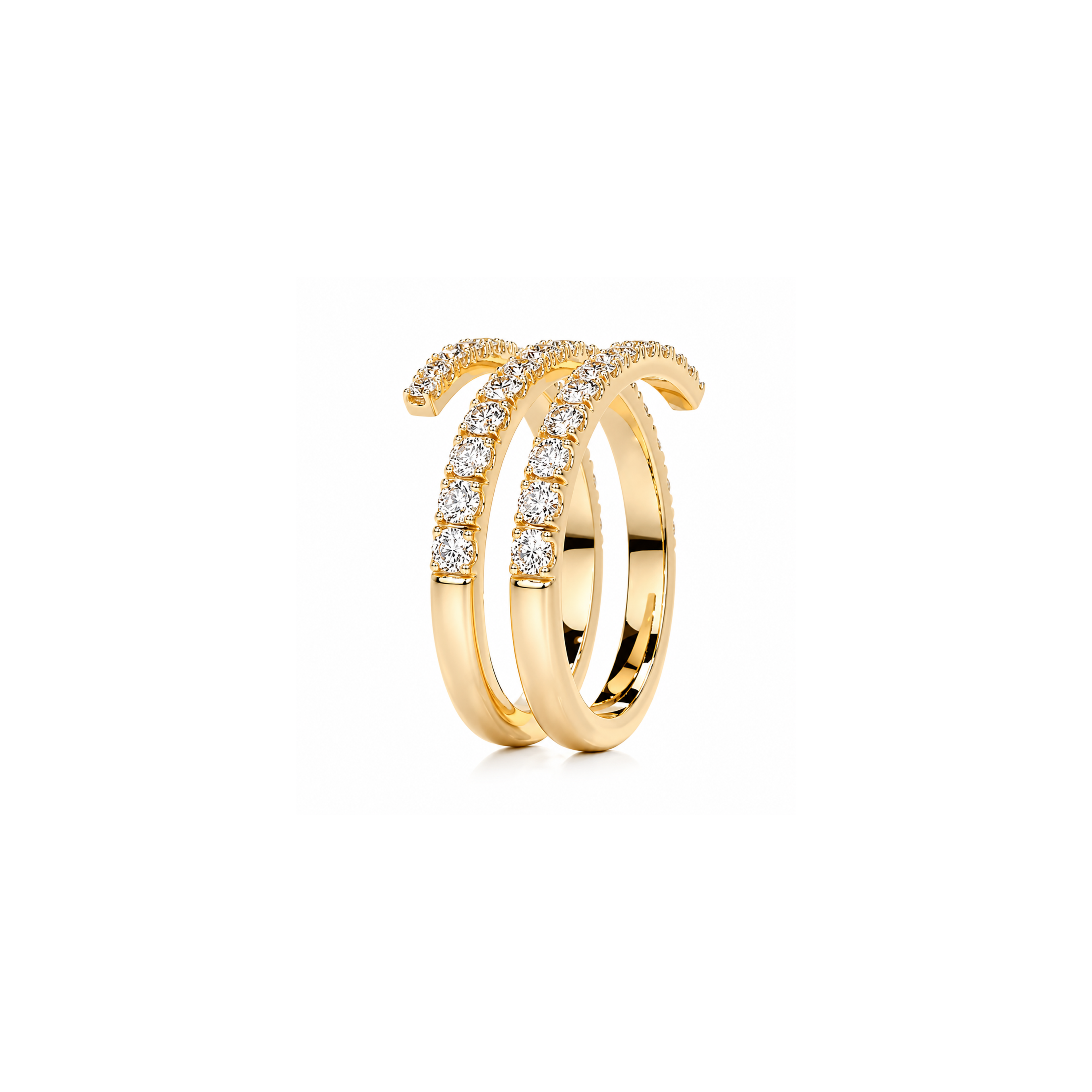 Triple Layer Spiral Ring