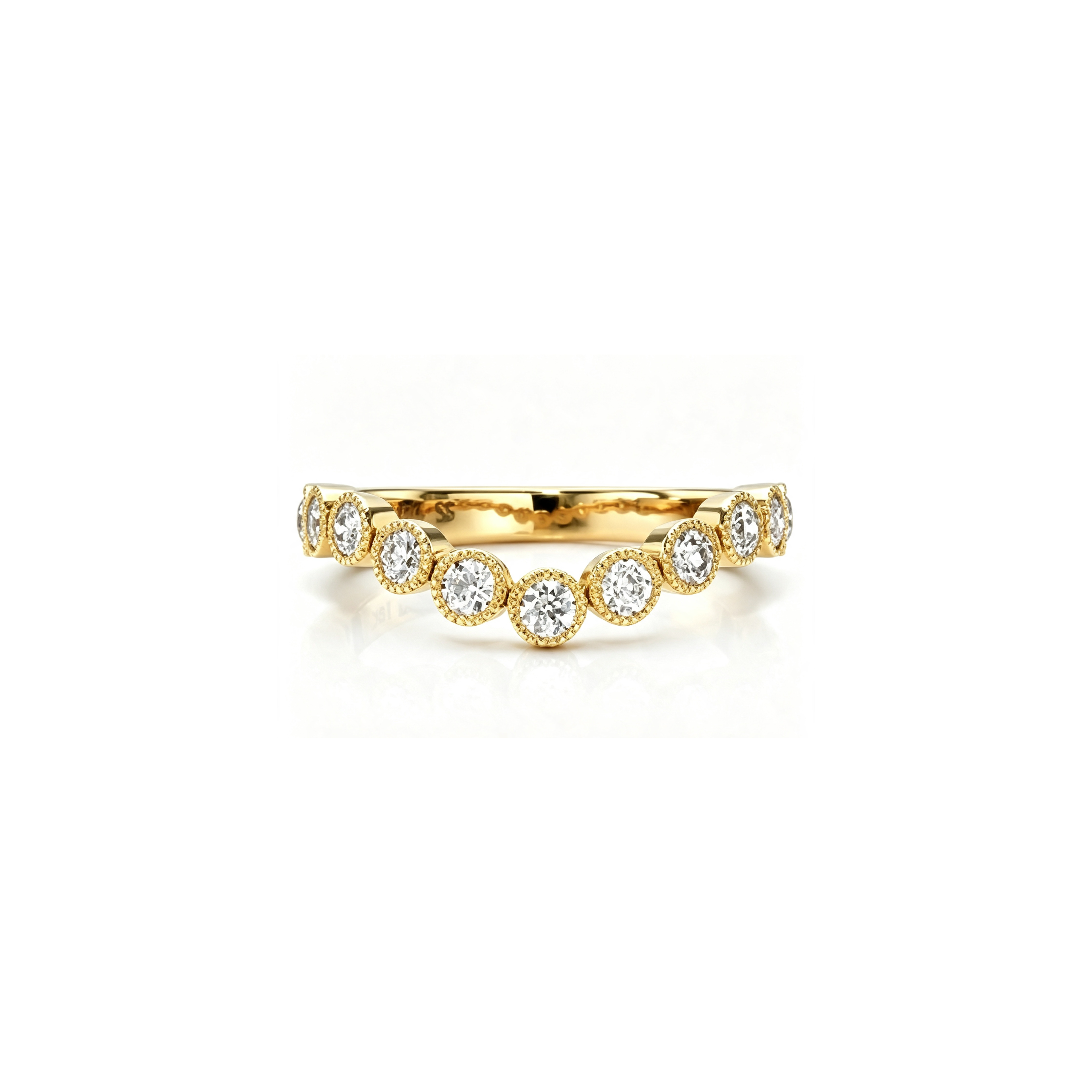 Curved Bezel Milgrain Band