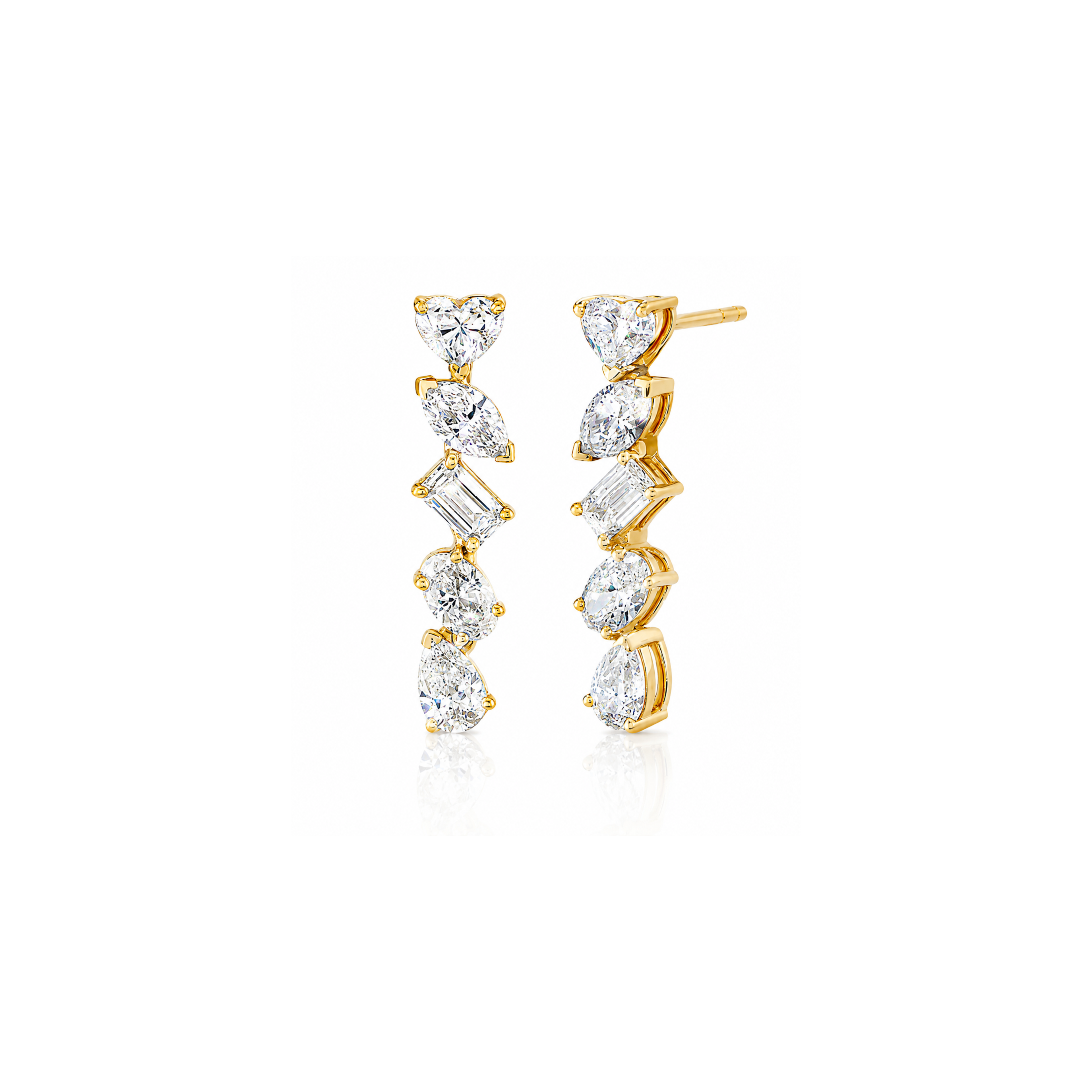 Mixed Fancy Cut Drop Earrings
