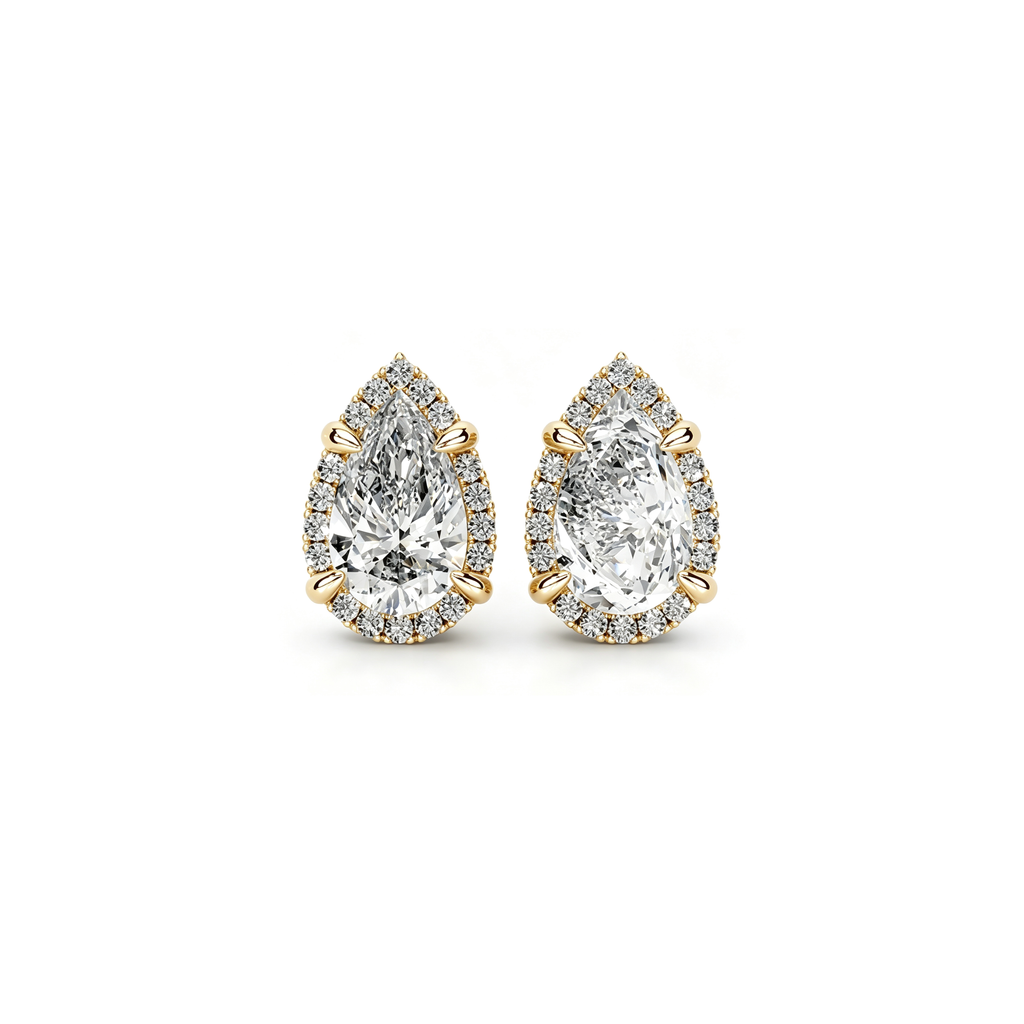 Solitaire Halo Earrings (1ct)
